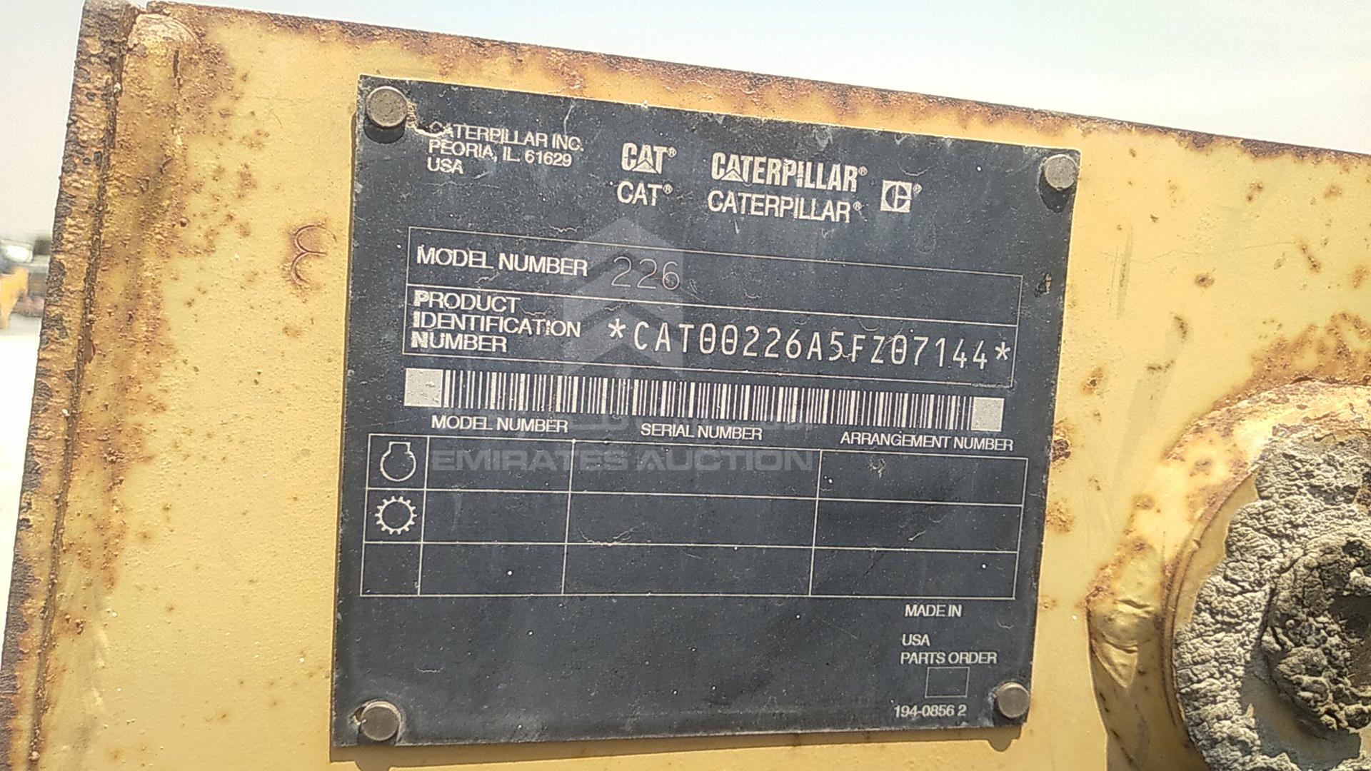 2002 CATERPILLAR 226 VIN: CAT00226A5FZ07144