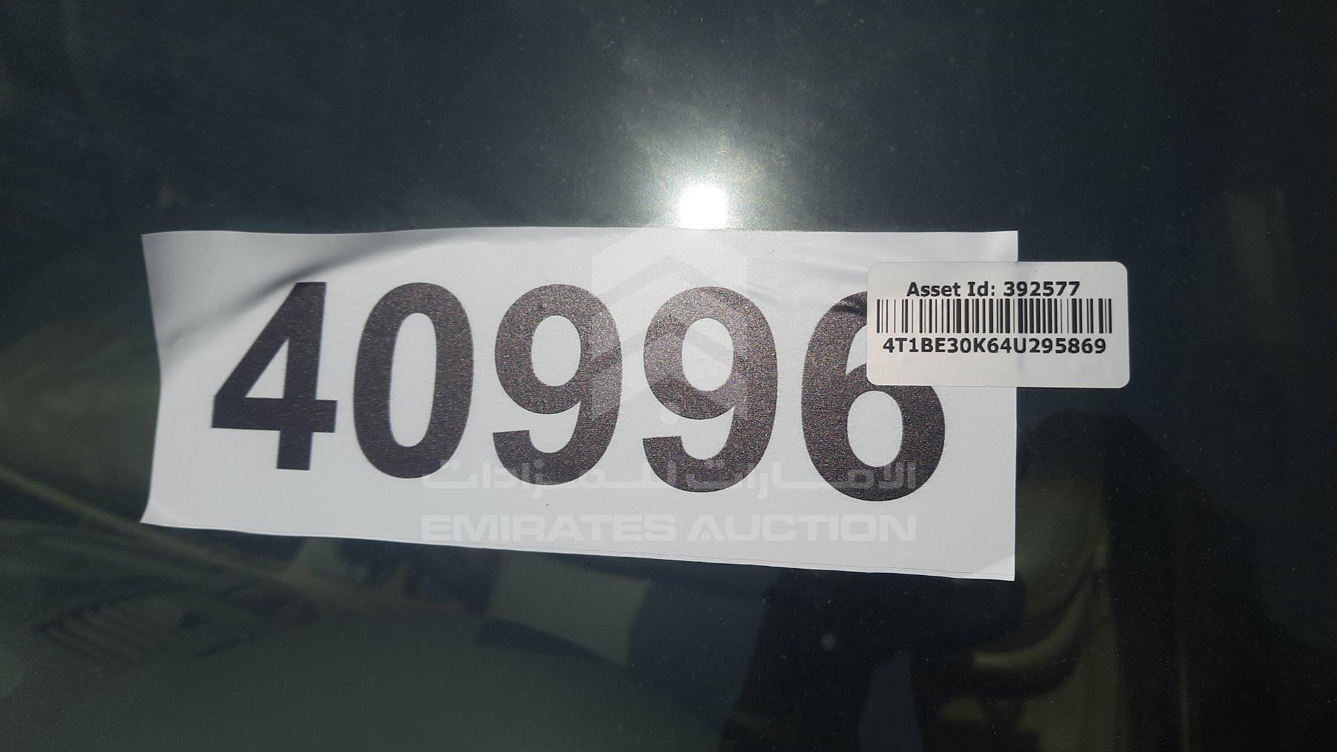 2004 TOYOTA CAMRY VIN: 4T1BE30K64U295869