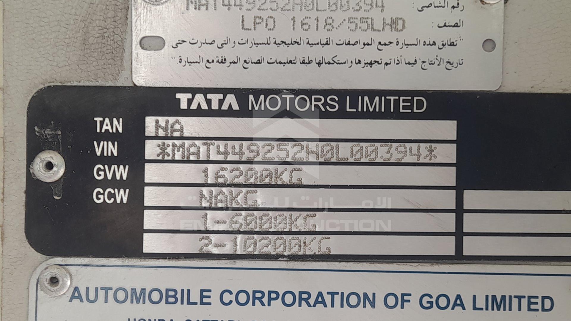 2017 TATA LPO1618 VIN: MAT449252H0L00394