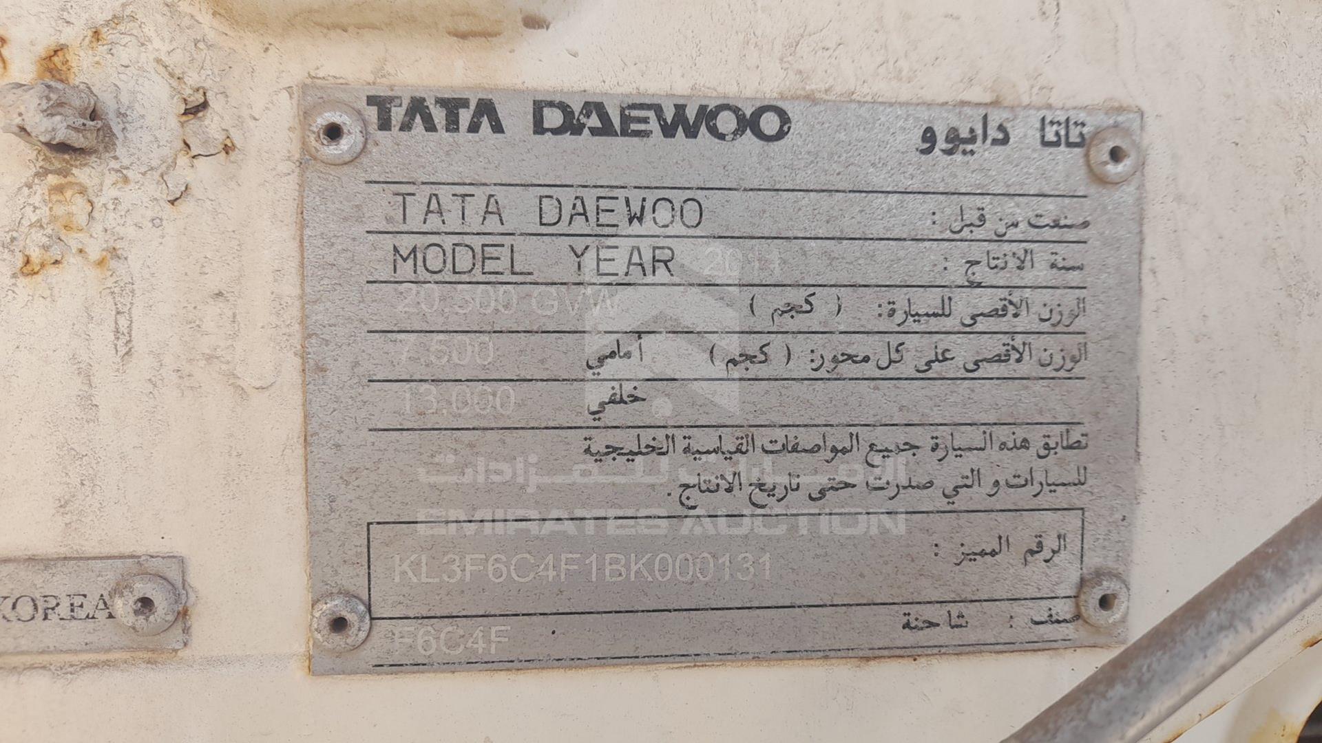 2011 TATA 2122 VIN: KL3F6C4F1BK000131