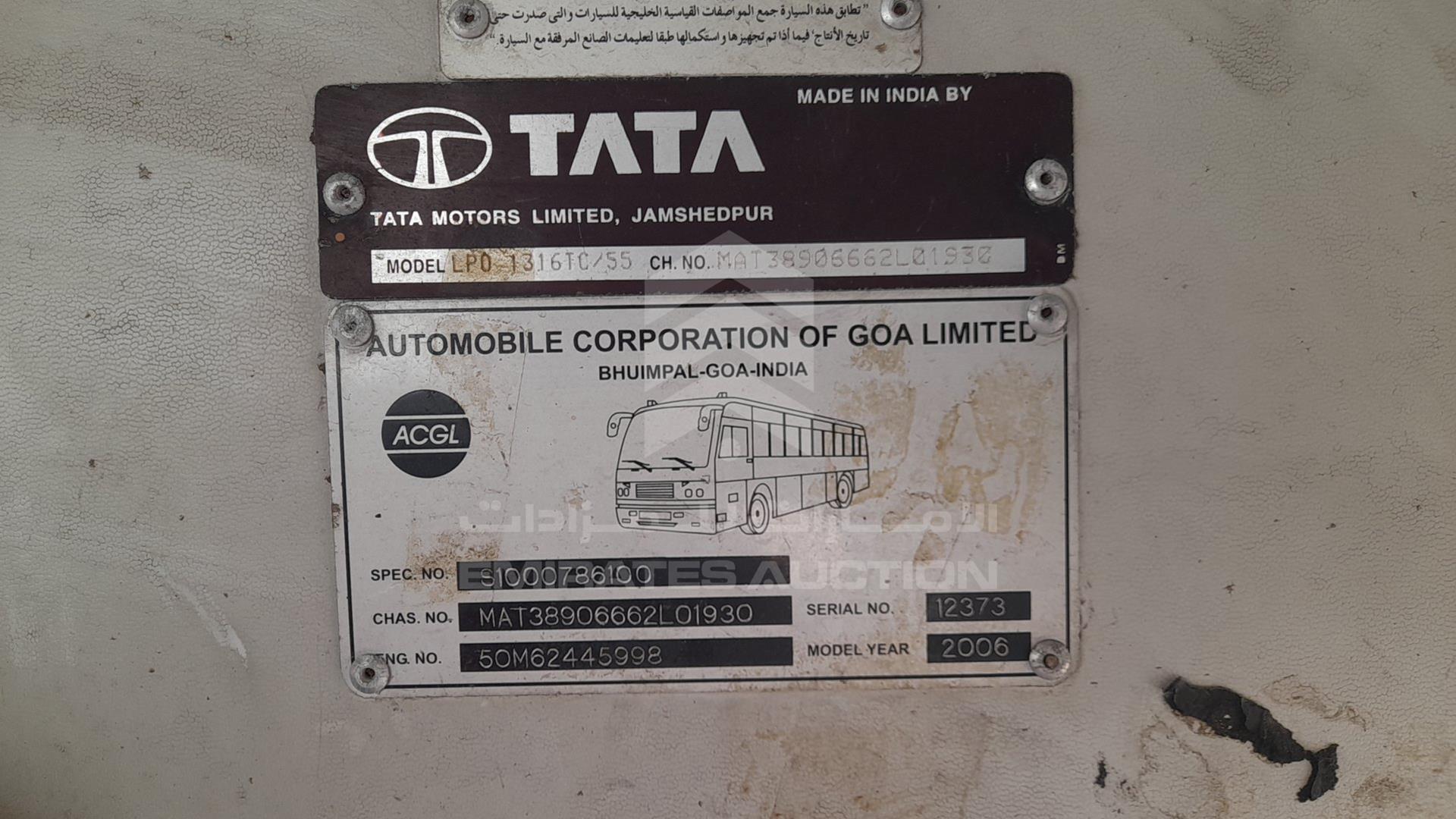 2006 TATA LPO1316-55 VIN: MAT38906662L01930