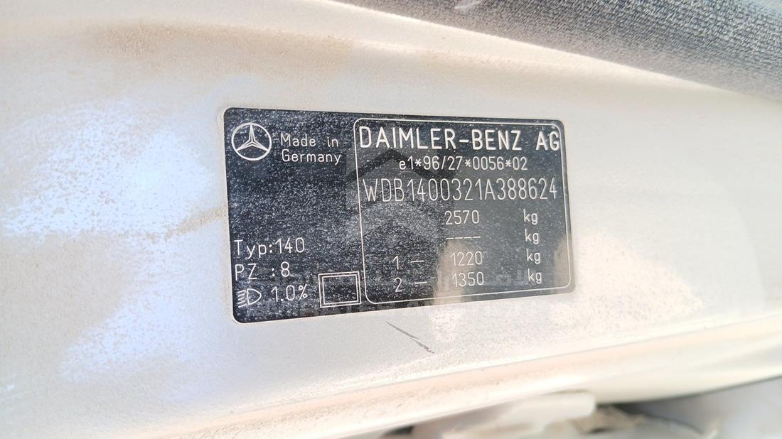 1998 Mercedes S 320 — VIN on Frame — Photo 3