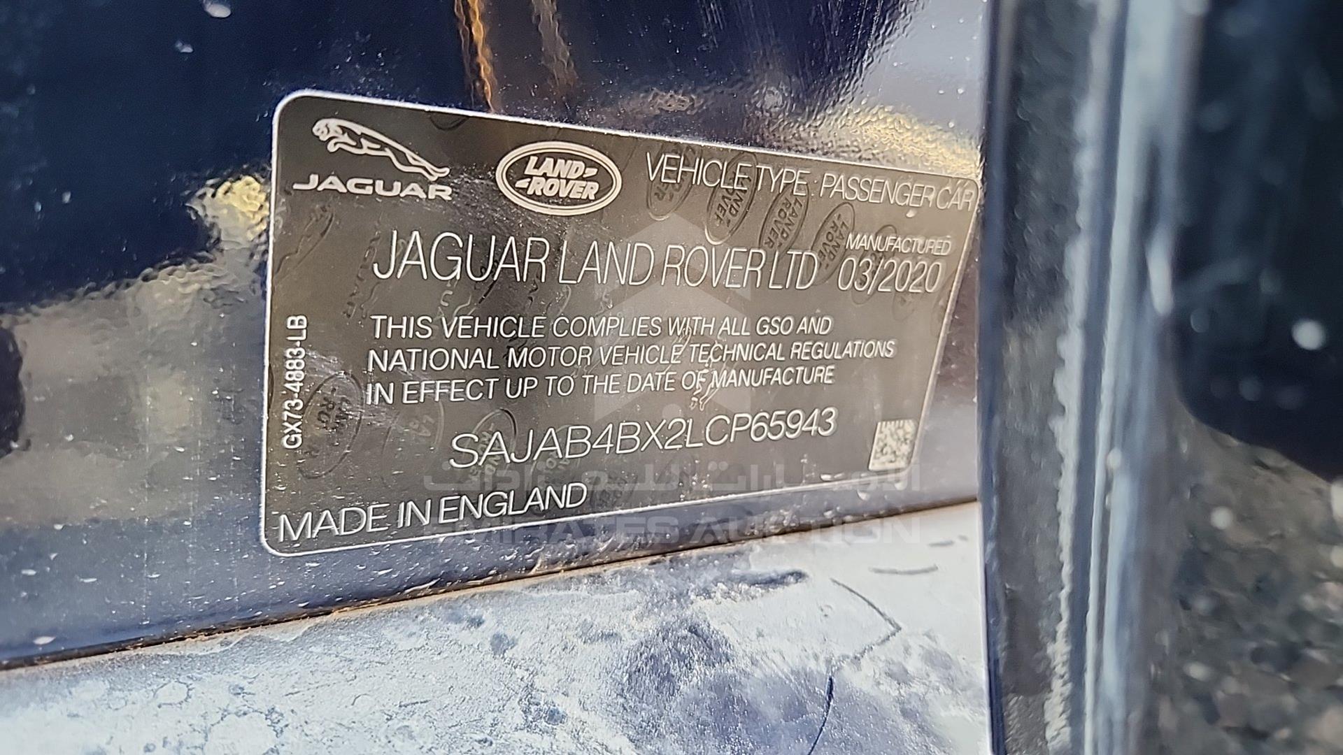 2020 JAGUAR XE VIN: SAJAB4BX2LCP65943