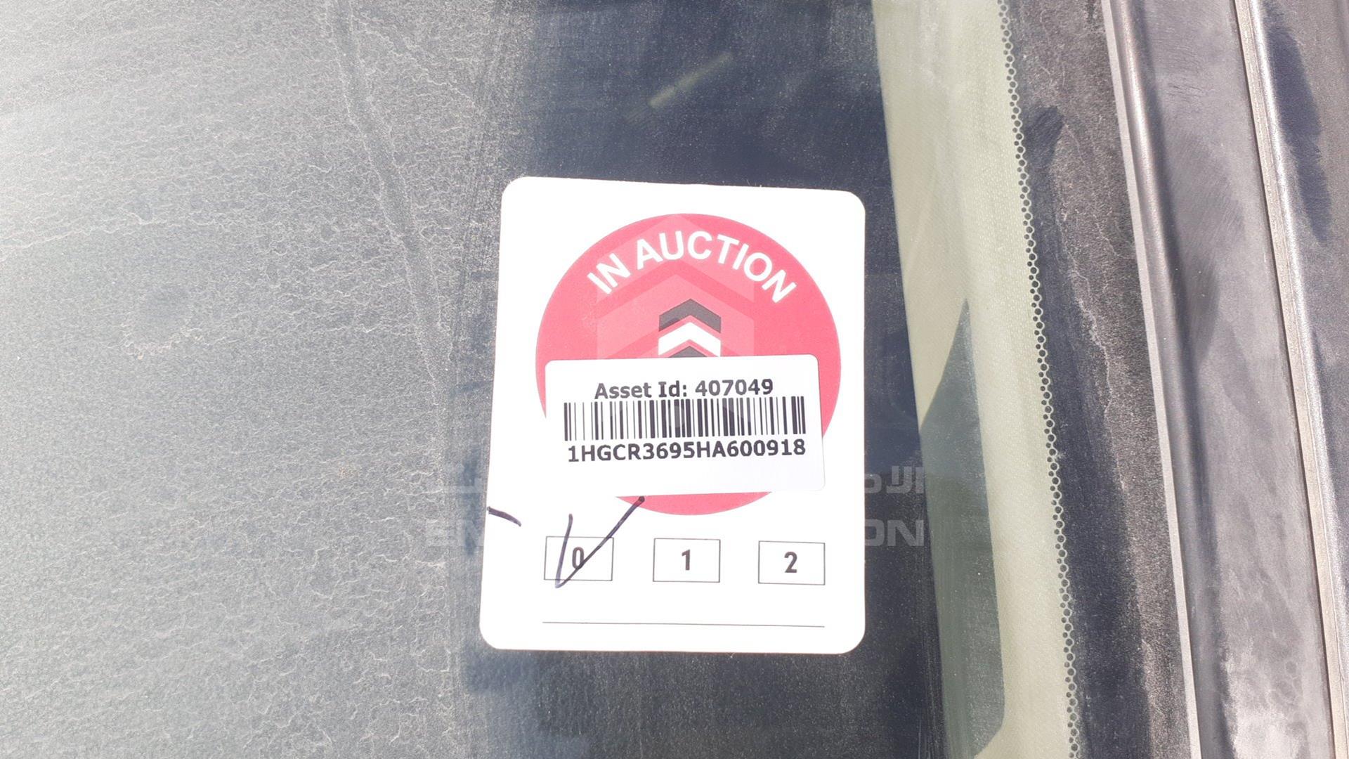 2017 HONDA ACCORD VIN: 1HGCR3695HA600918