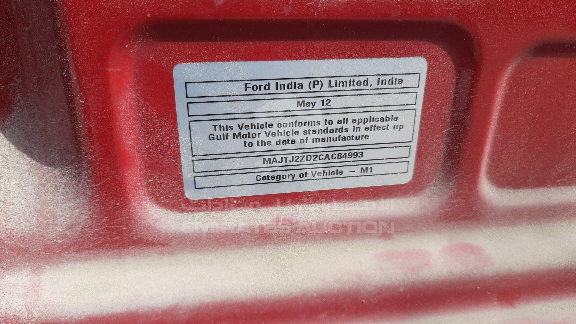 MAJTJ2ZD2CAC84993 - 2012 Ford Figo - #358448