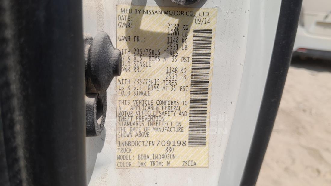 2015 Nissan Frontier — VIN on Frame — Photo 2