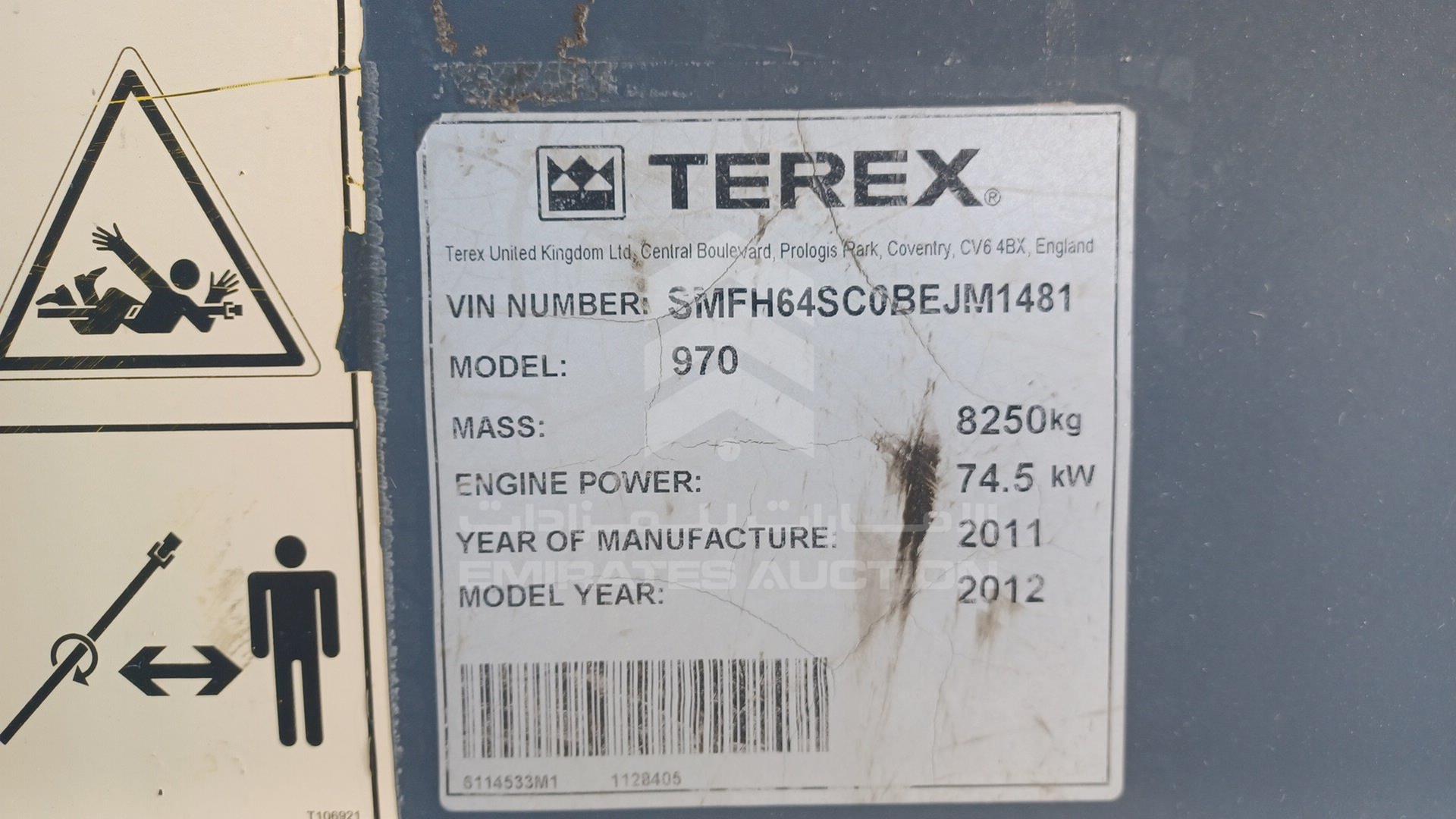 2012 TEREX NULL VIN: SMFH64SC0BEJM1481