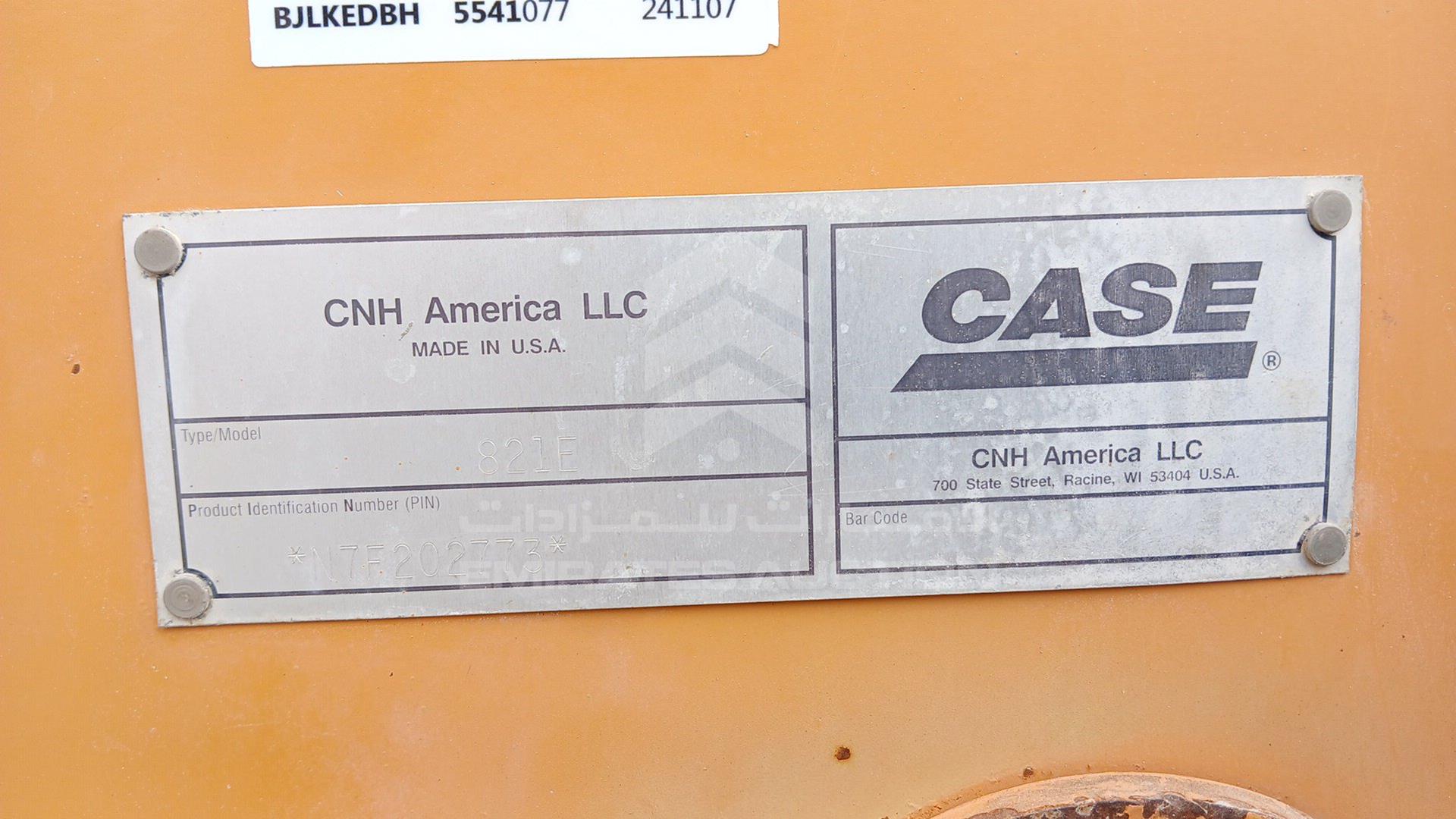 2008 CASE 821 VIN: N7F202773
