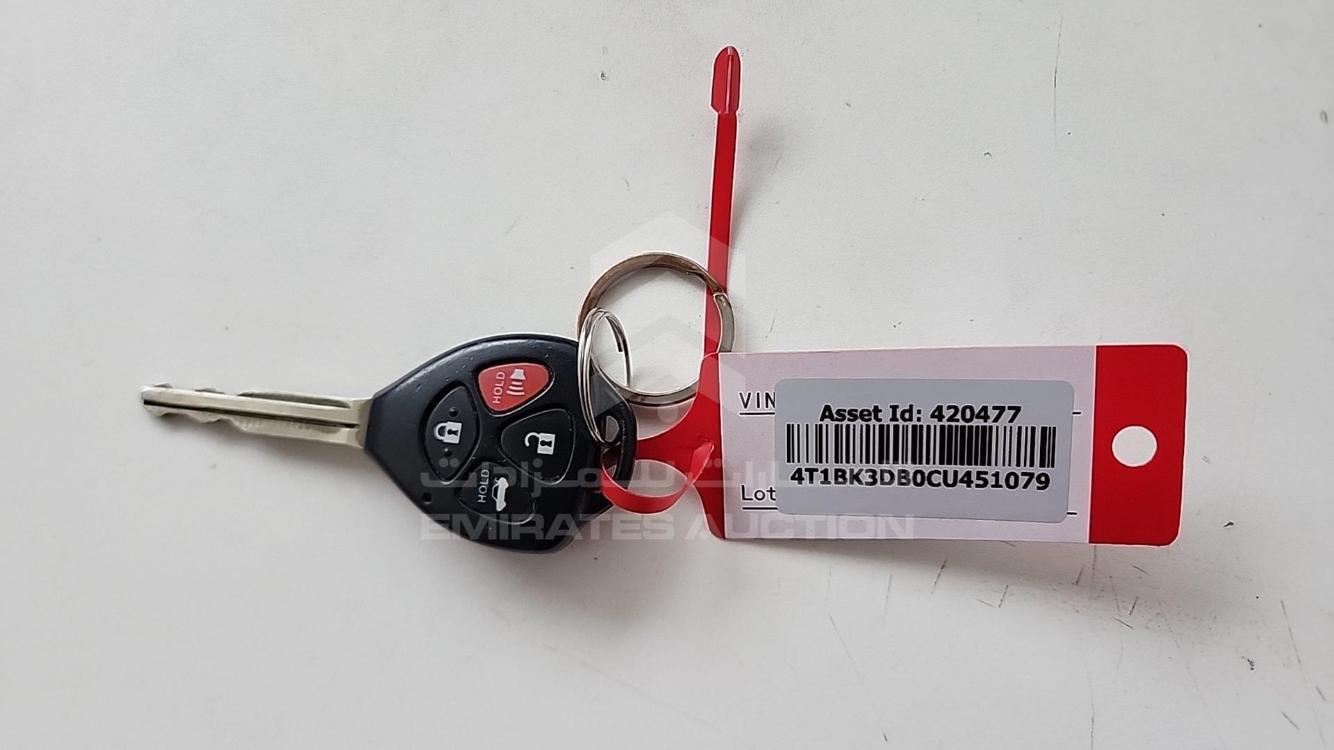 2012 TOYOTA AVALON VIN: 4T1BK3DB0CU451079