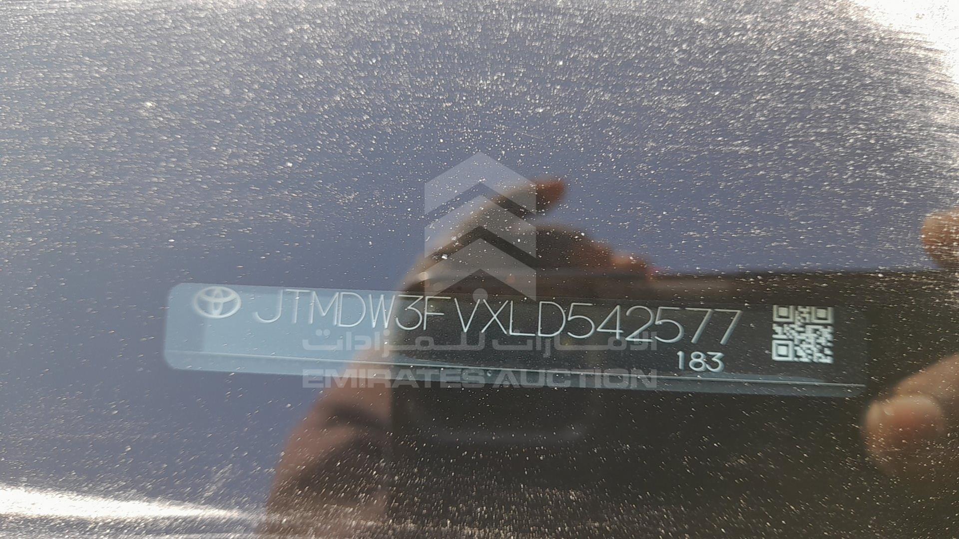 2020 TOYOTA RAV-4 VIN: JTMDW3FVXLD542577