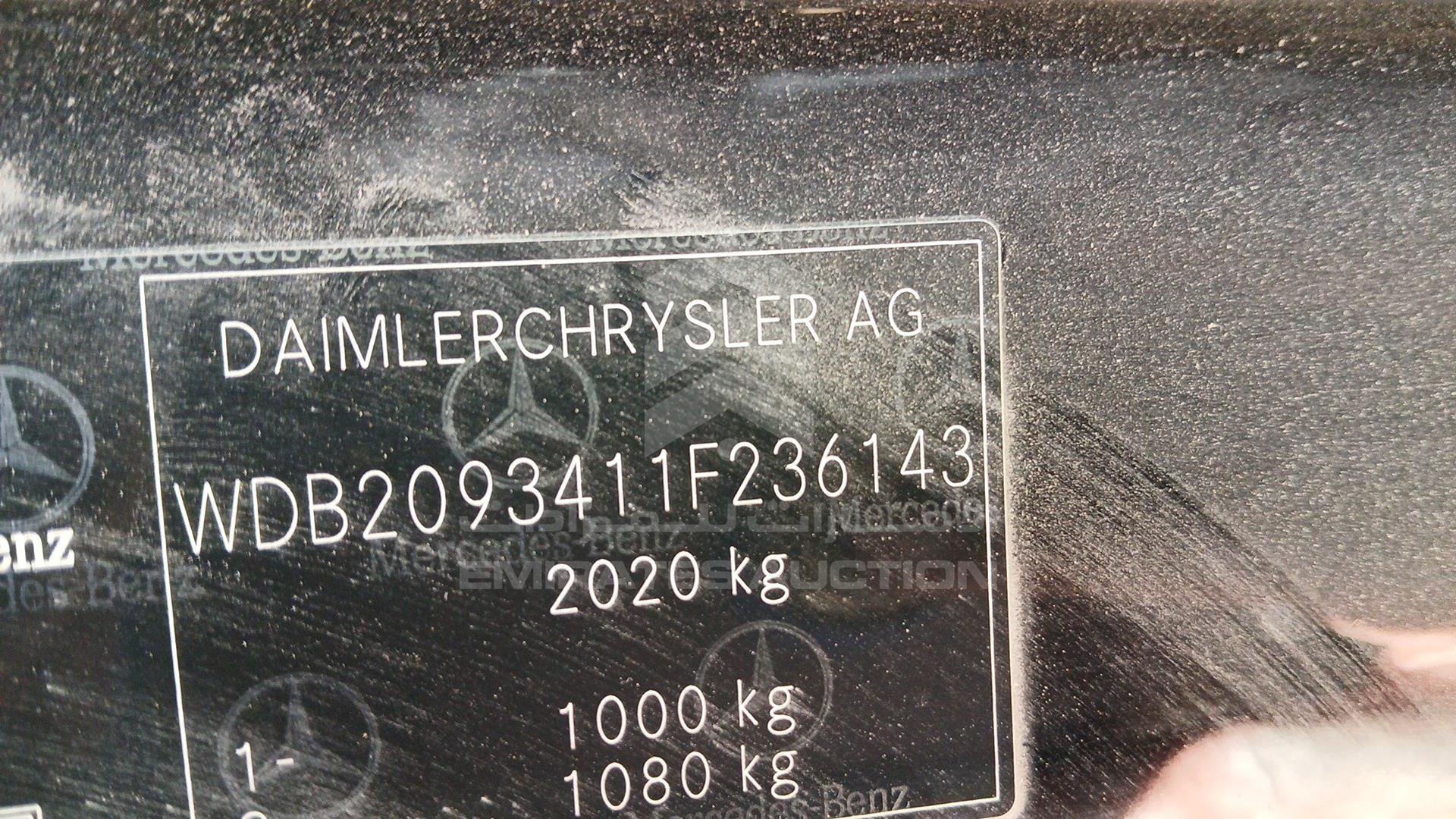 2008 MERCEDES CLK 200 VIN: WDB2093411F236143