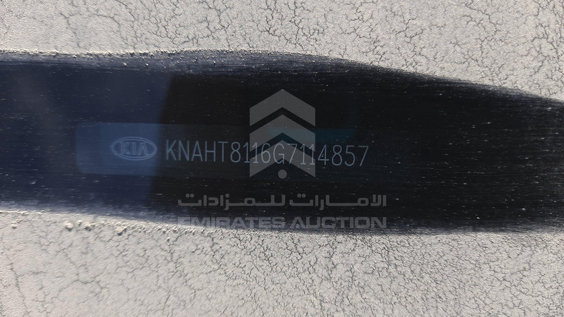 2016 KIA CARENS VIN: KNAHT8116G7114857