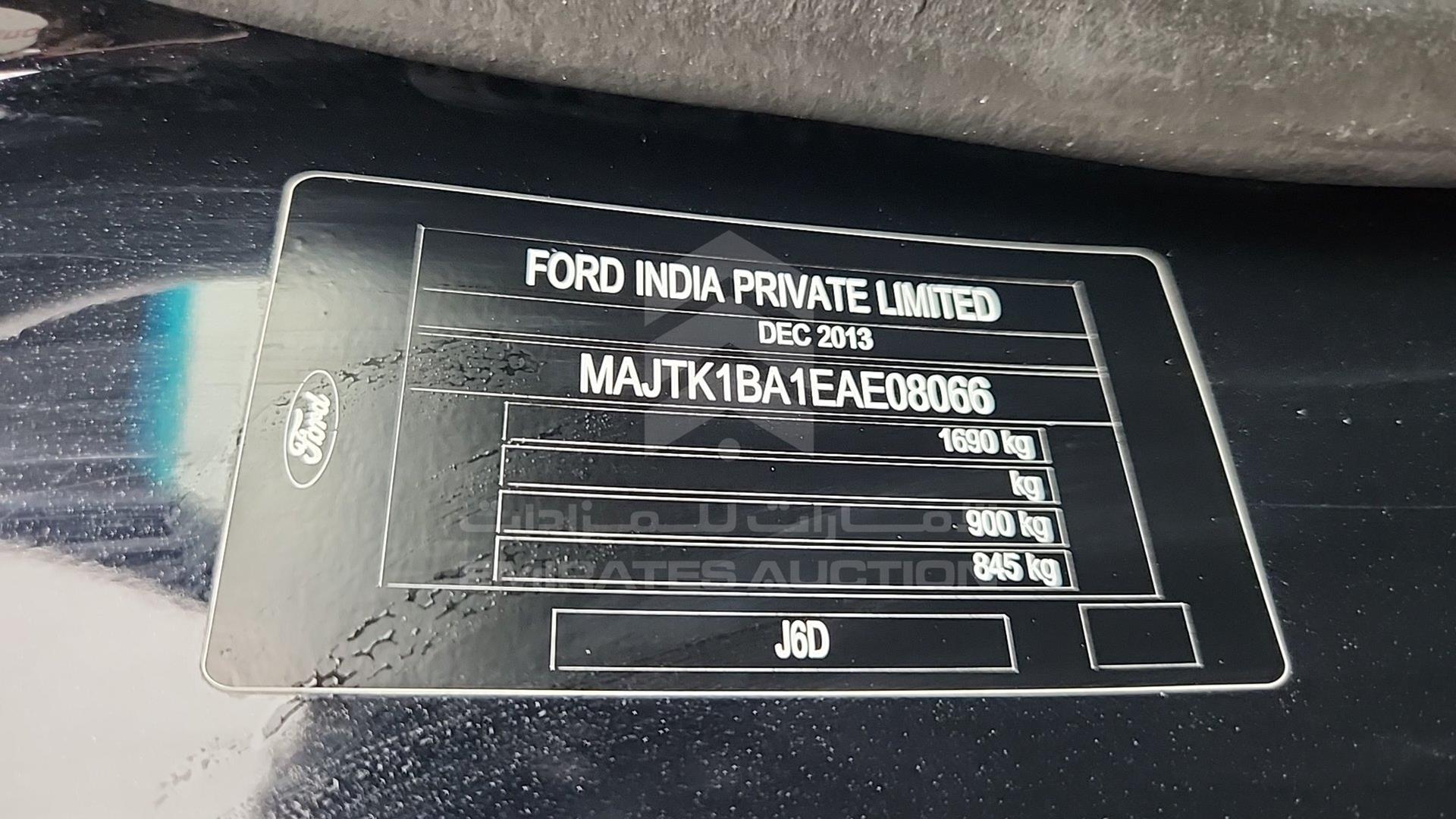 2014 FORD ECOSPORT VIN: MAJTK1BA1EAE08066