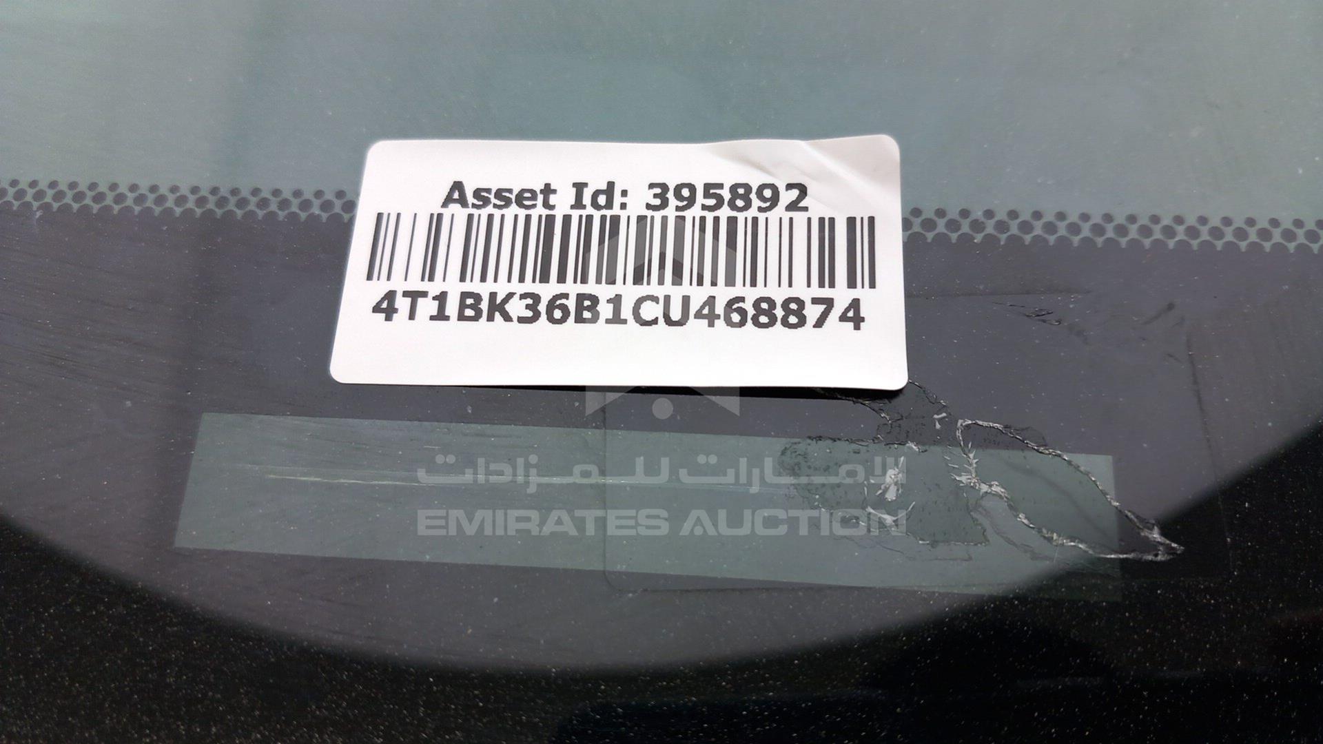 2012 TOYOTA AVALON VIN: 4T1BK36B1CU468874