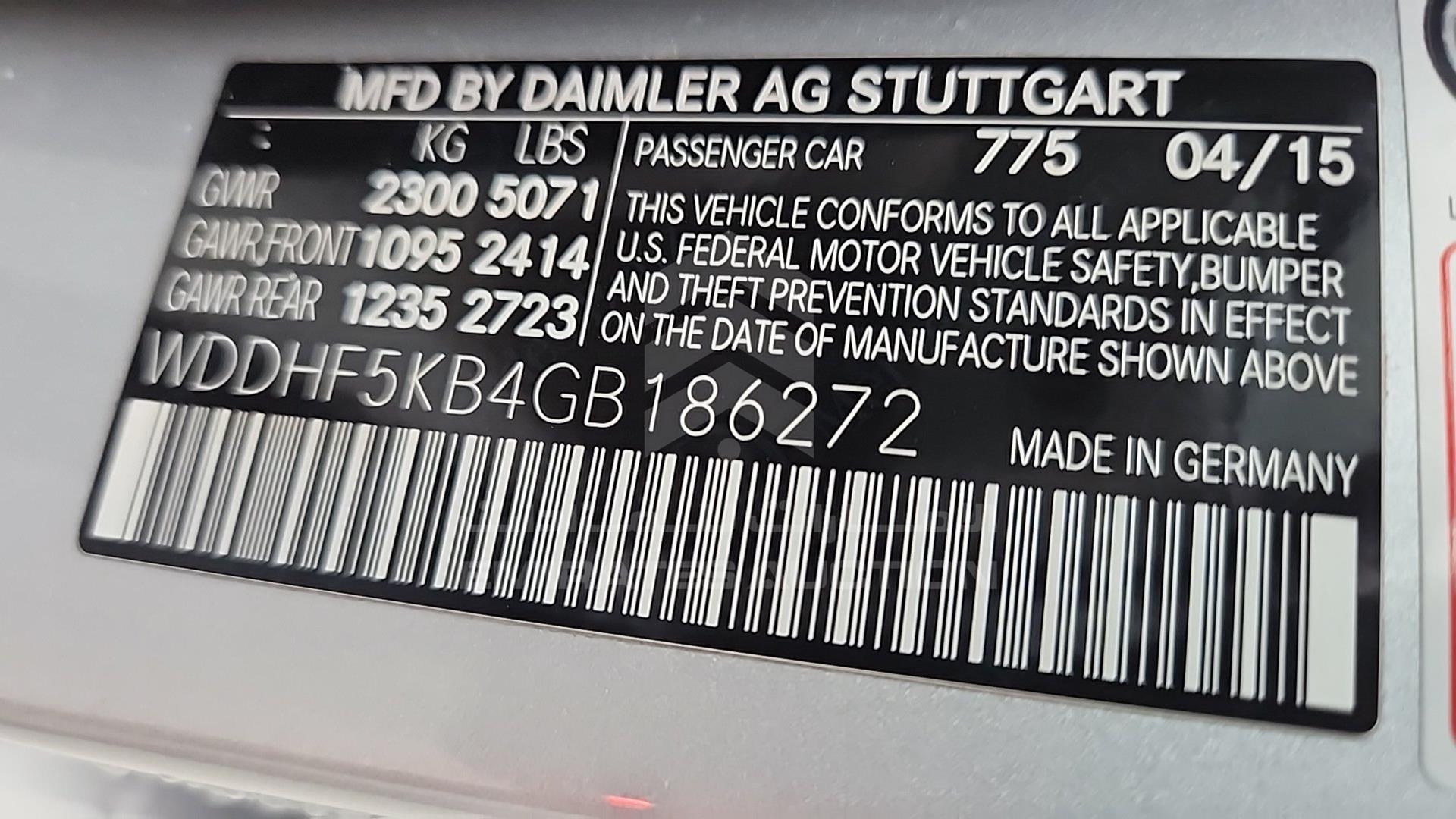 2016 MERCEDES E 350 VIN: WDDHF5KB4GB186272