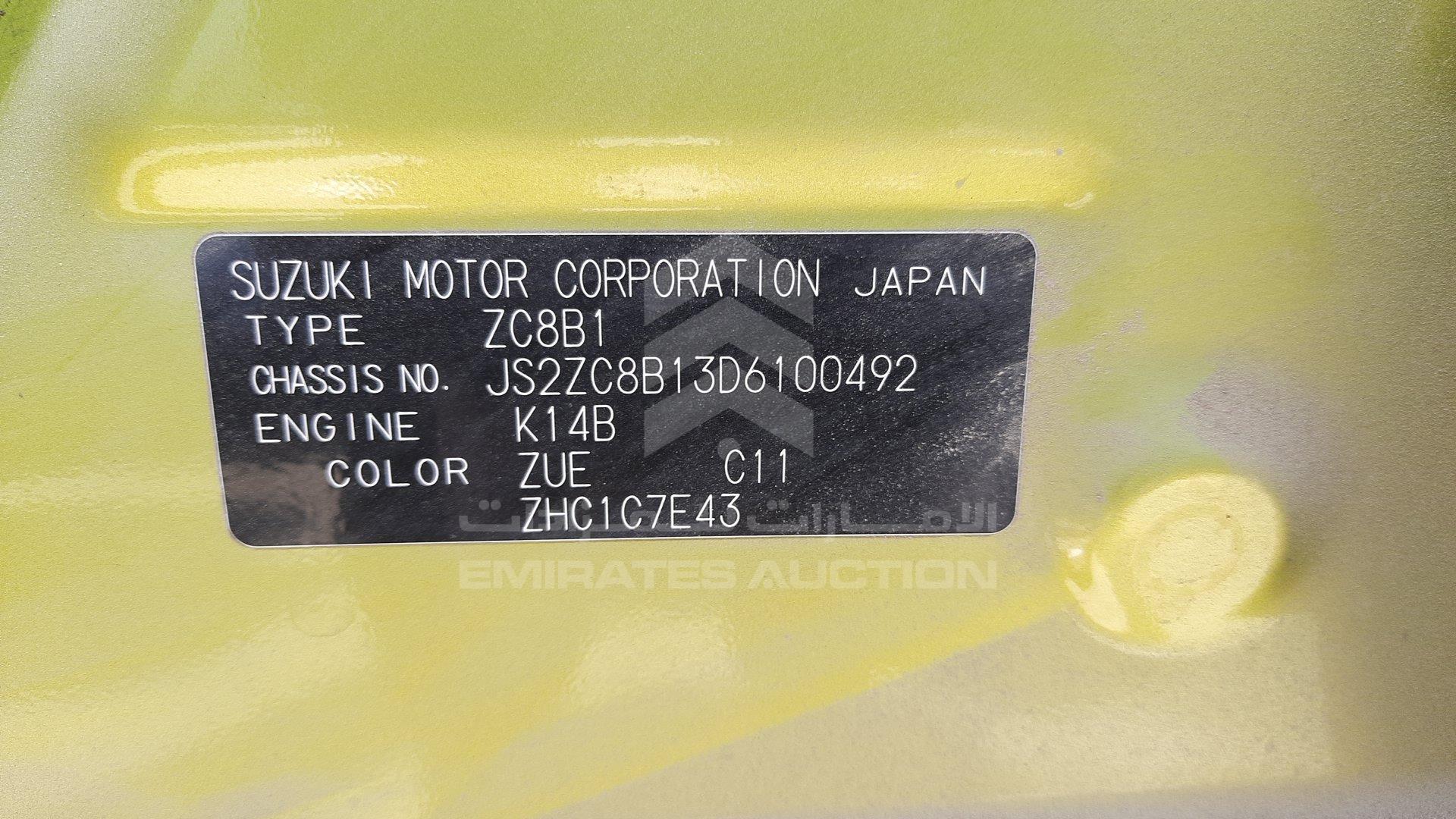 JS2ZC8B13D6100492 - 2013 Suzuki Swift - #358281