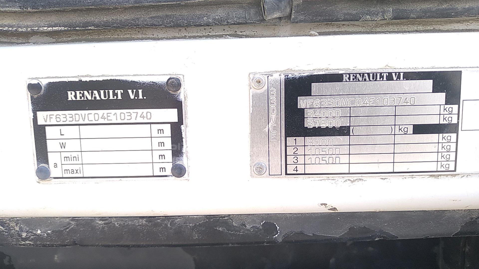 2004 RENAULT 350 VIN: VF633DVC04E103740