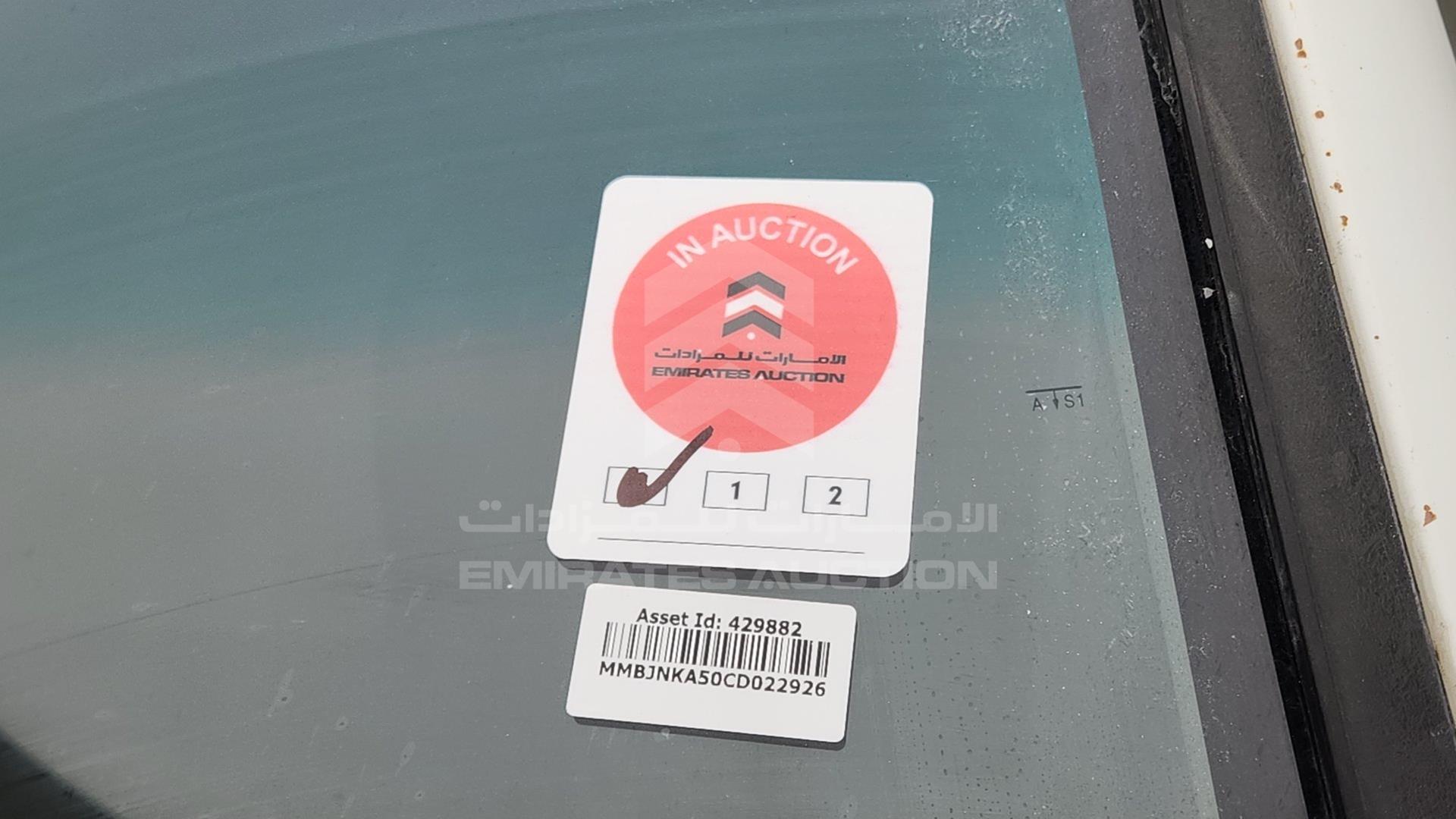 2012 MITSUBISHI L 200 VIN: MMBJNKA50CD022926