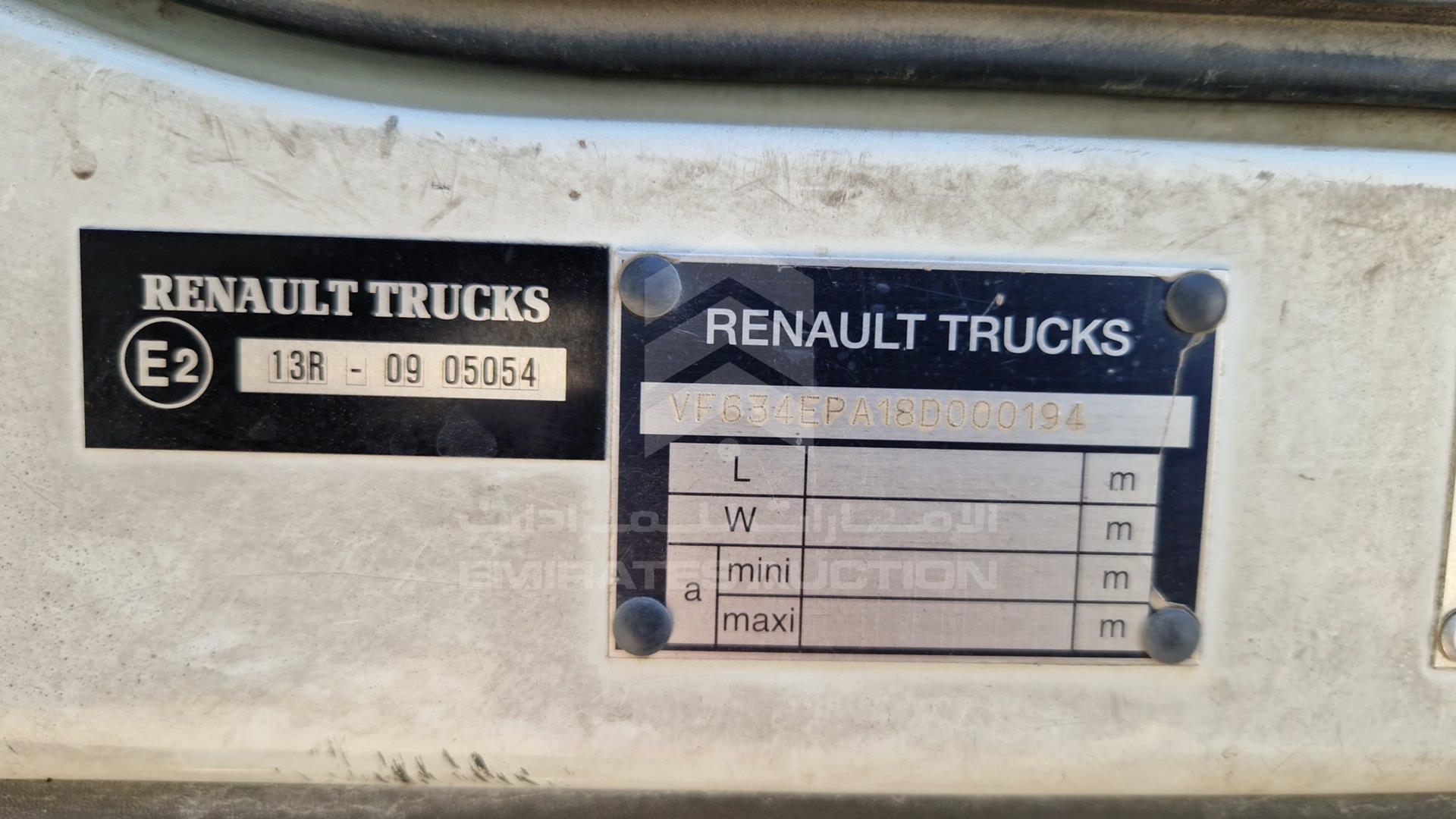 2008 RENAULT KERAX VIN: VF634EPA18D000194