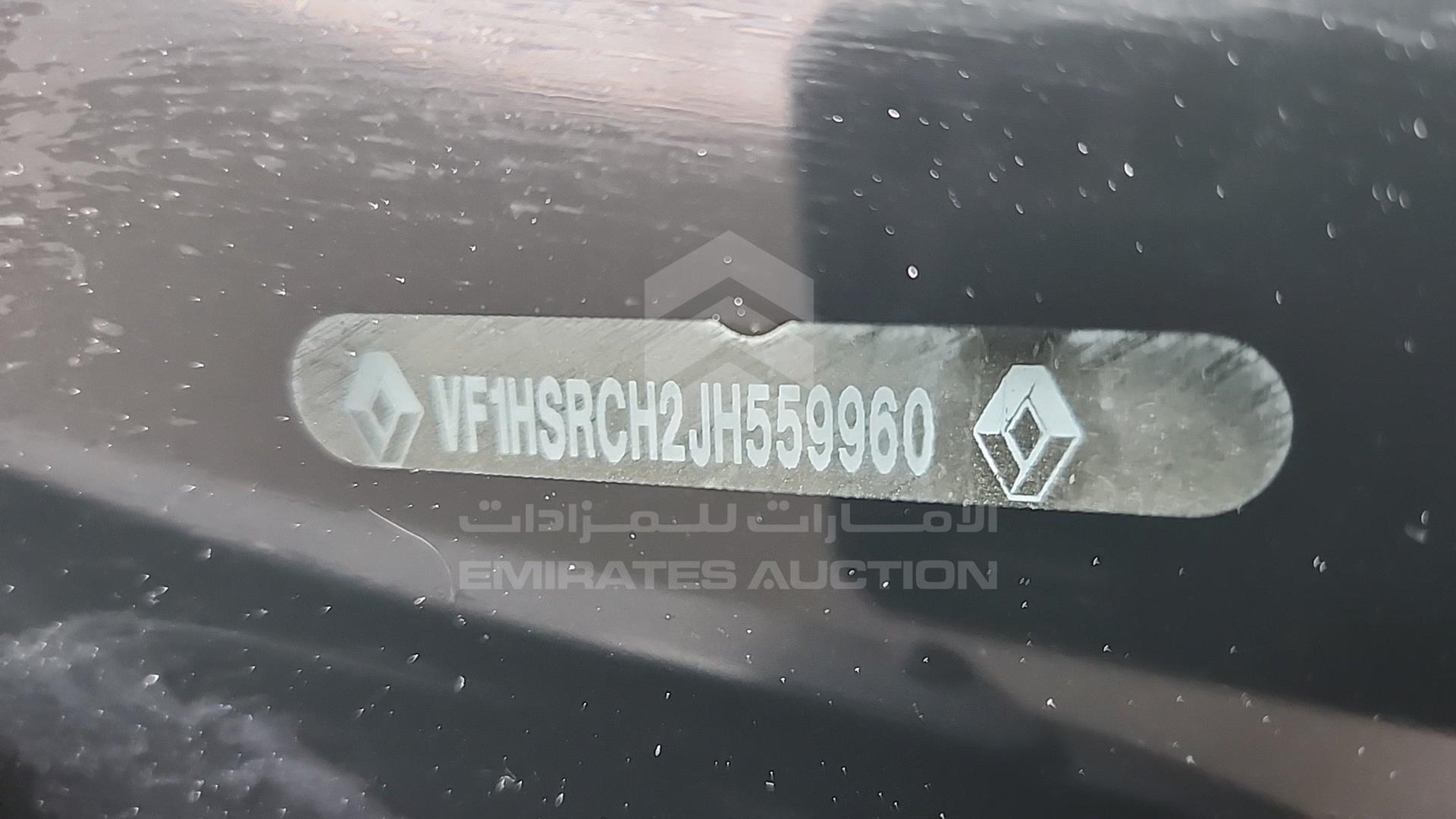 2018 RENAULT DUSTER VIN: VF1HSRCH2JH559960