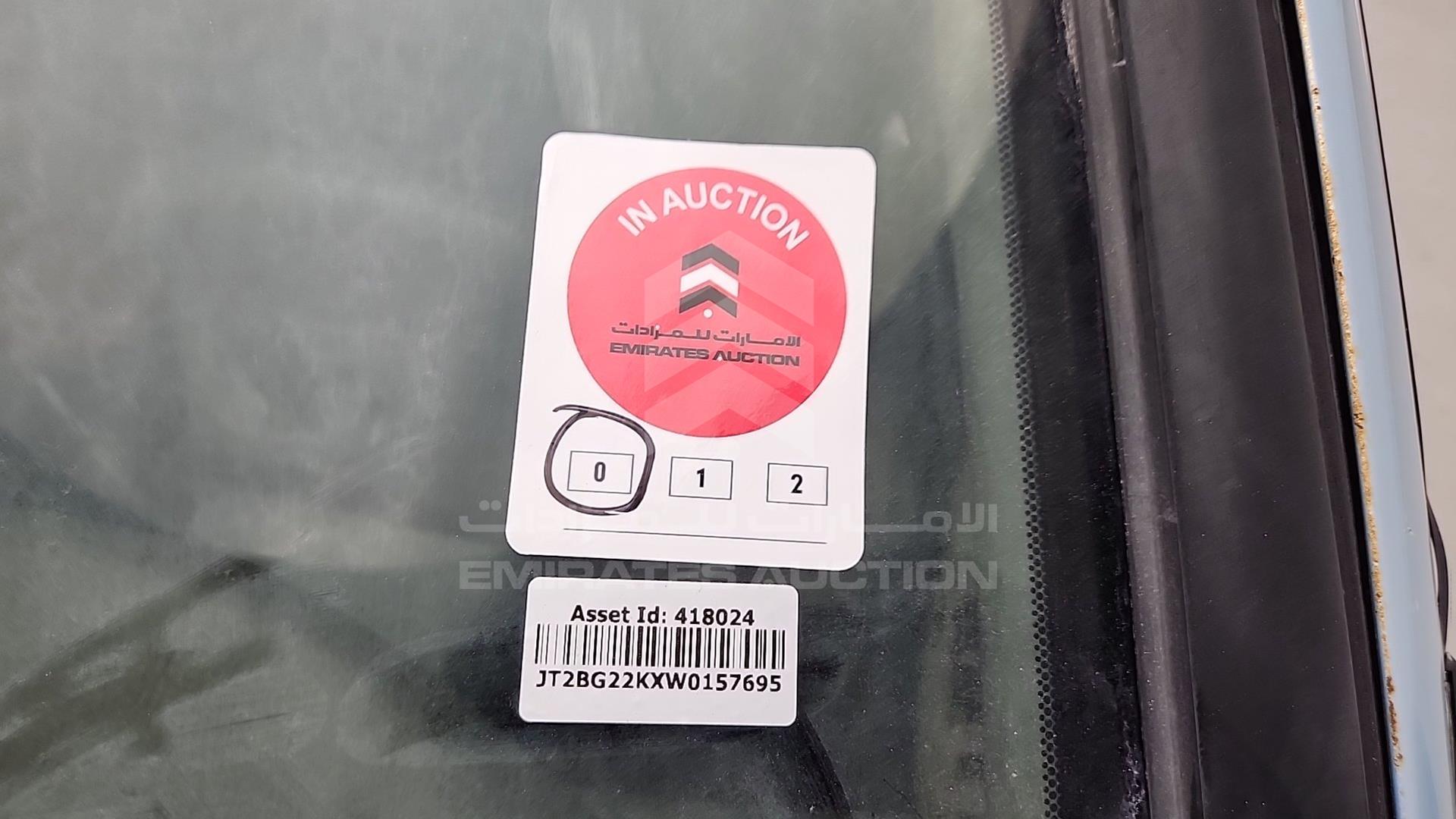 1998 TOYOTA CAMRY VIN: JT2BG22KXW0157695