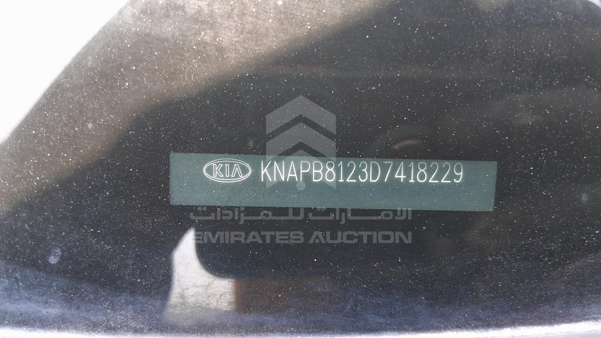 2013 KIA SPORTAGE VIN: KNAPB8123D7418229