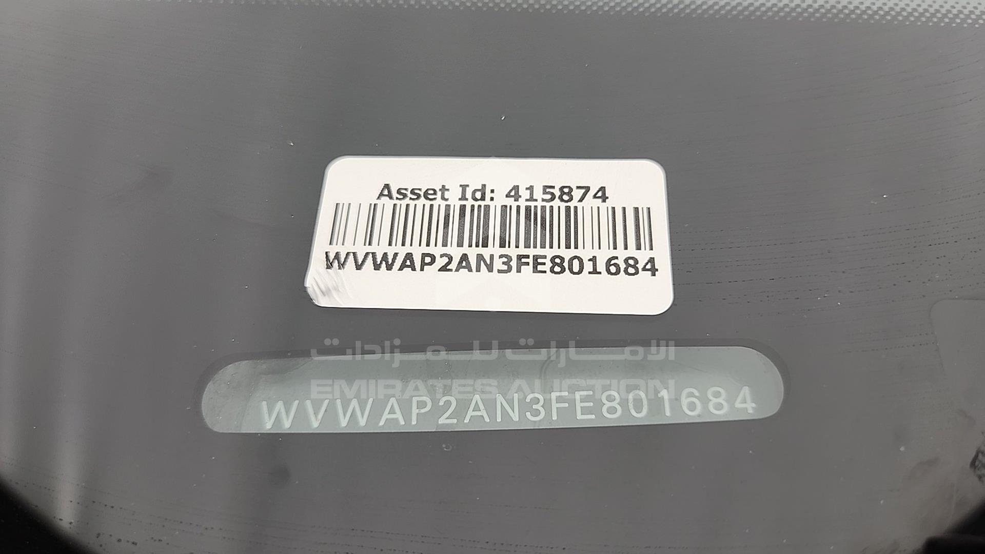 2015 VOLKSWAGEN PASSAT VIN: WVWAP2AN3FE801684