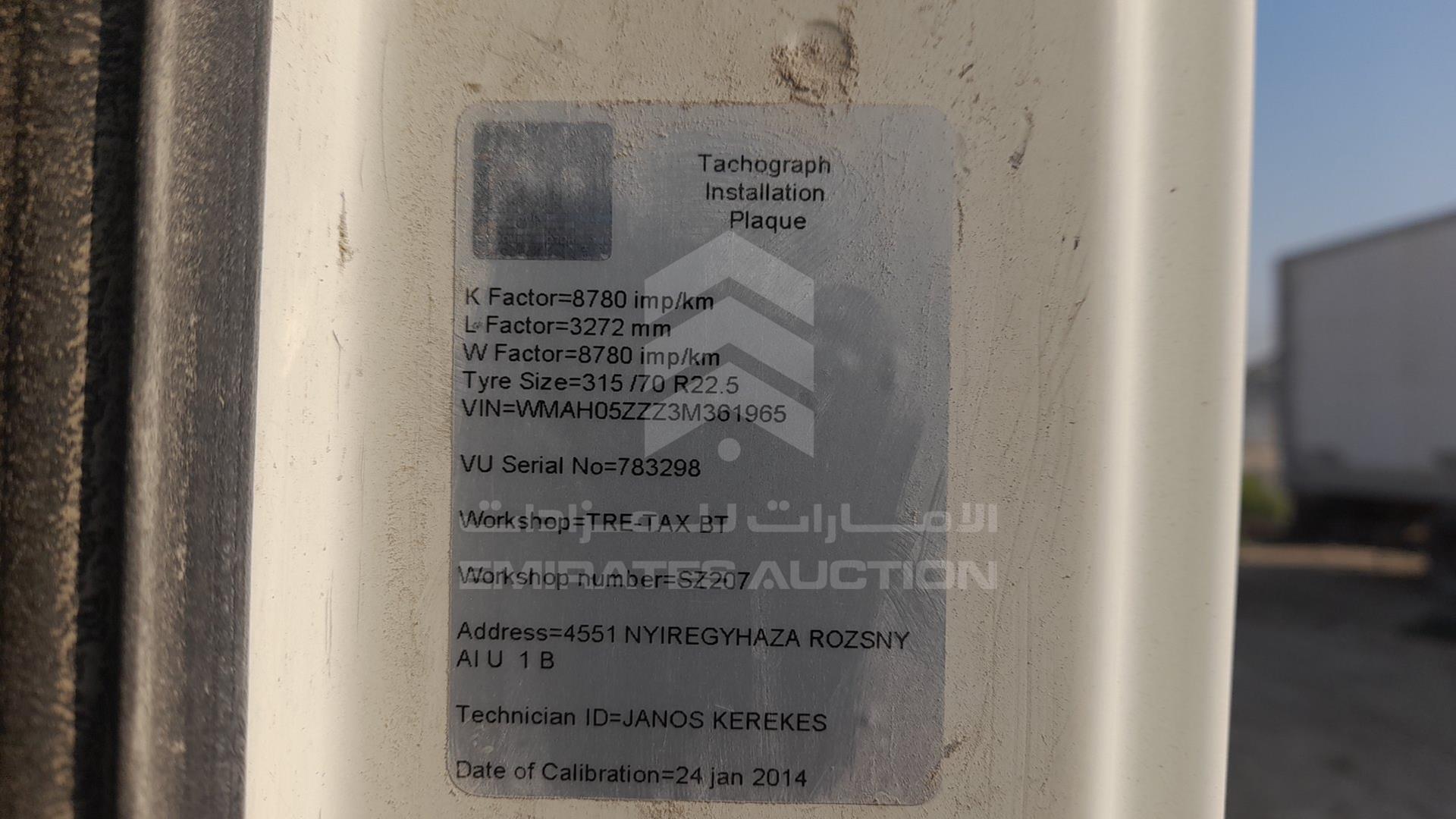 2003 MAN TGA 18-460 VIN: WMAH05ZZZ3M361965
