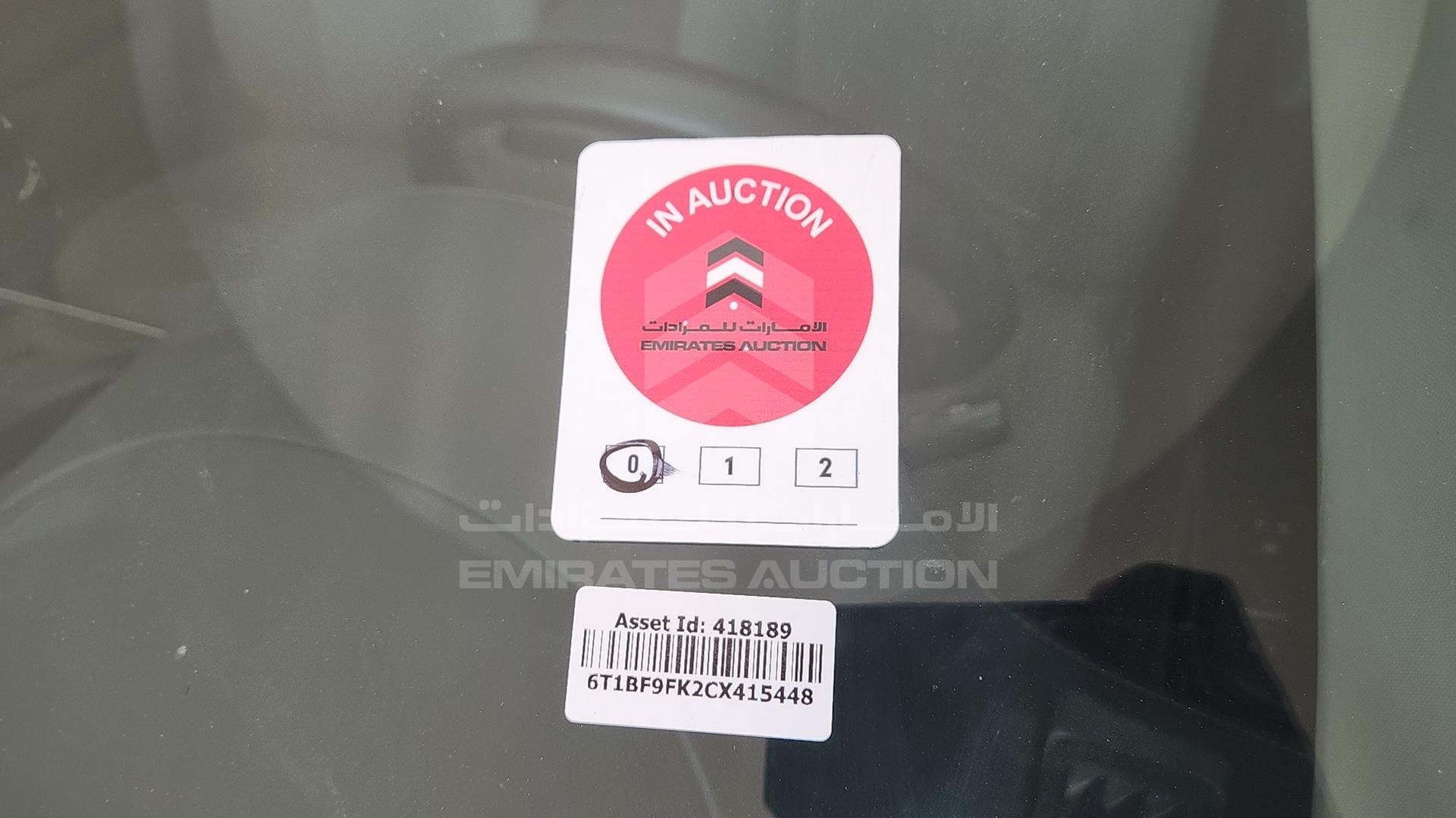 2012 TOYOTA CAMRY VIN: 6T1BF9FK2CX415448