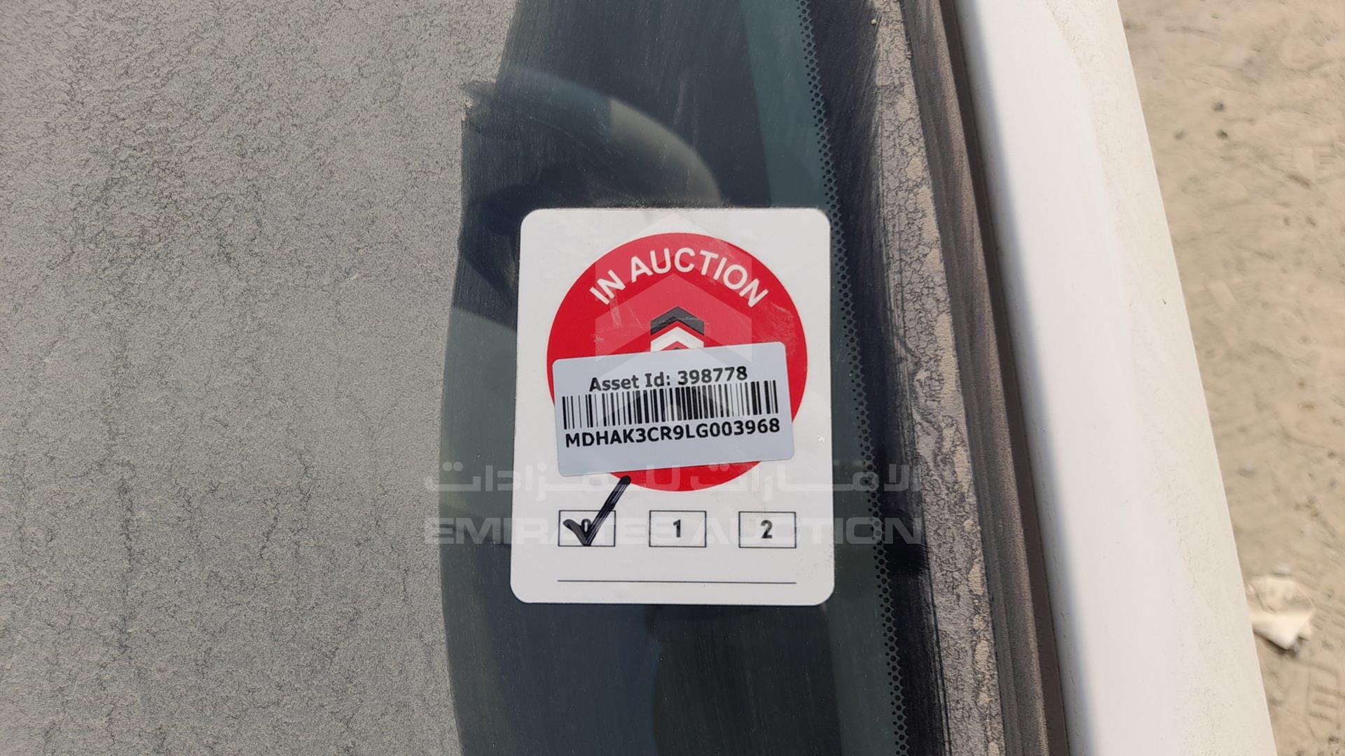 2020 NISSAN MICRA VIN: MDHAK3CR9LG003968