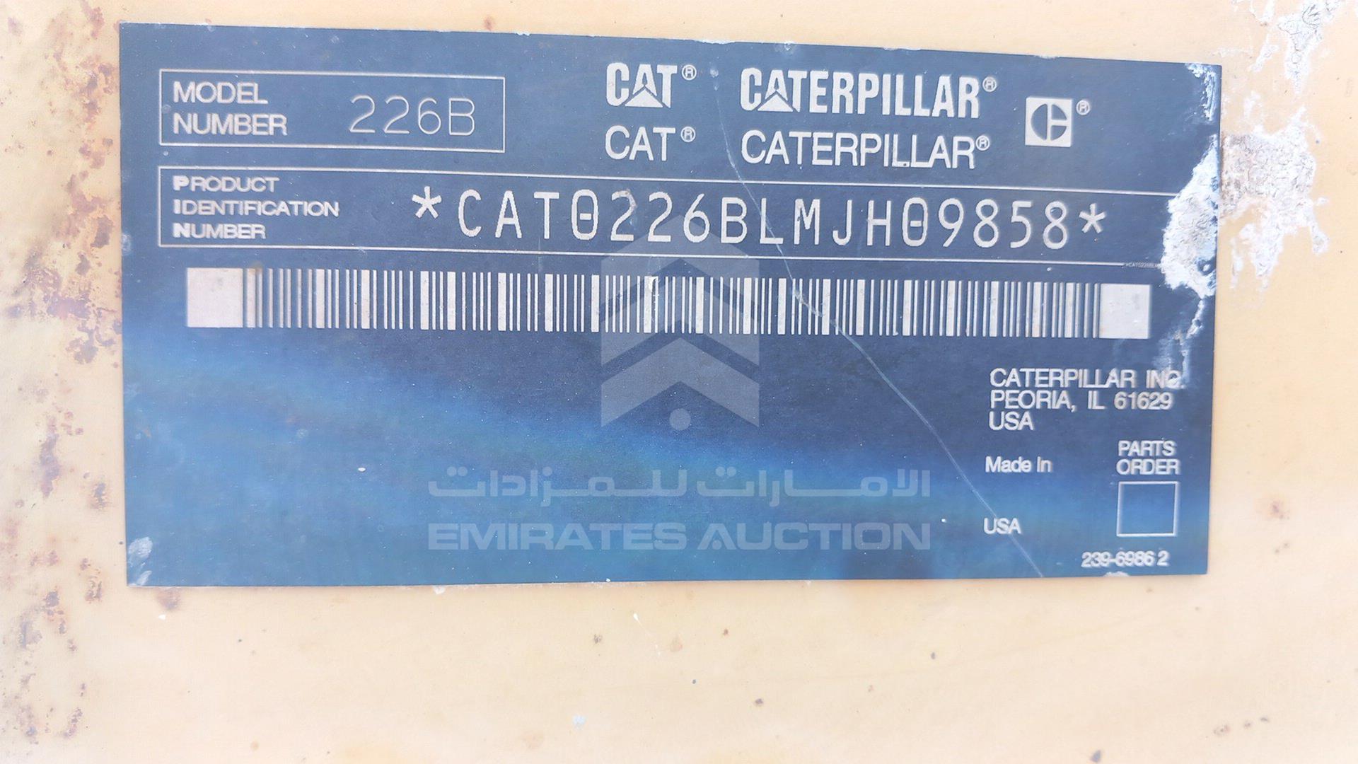 2007 CATERPILLAR 226B VIN: CAT0226BLMJH09858