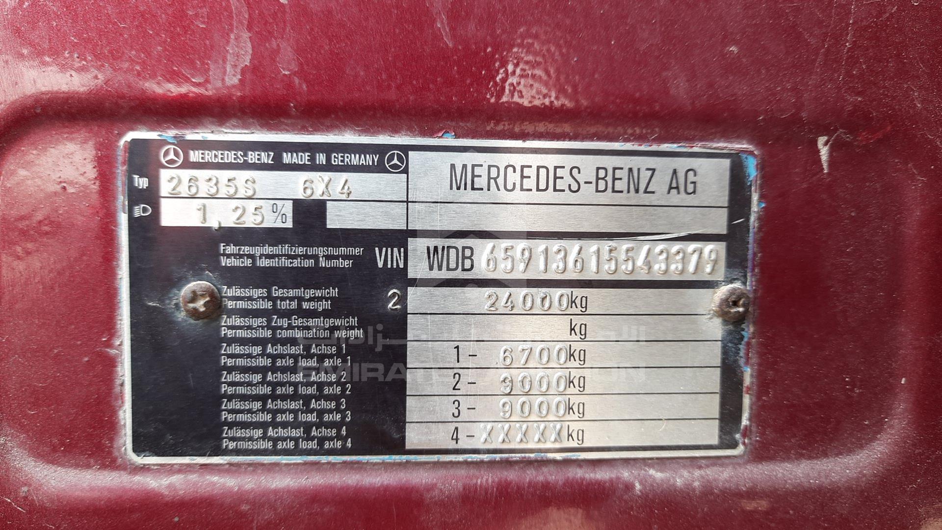 0 MERCEDES 2635 VIN: WDB65913615543379