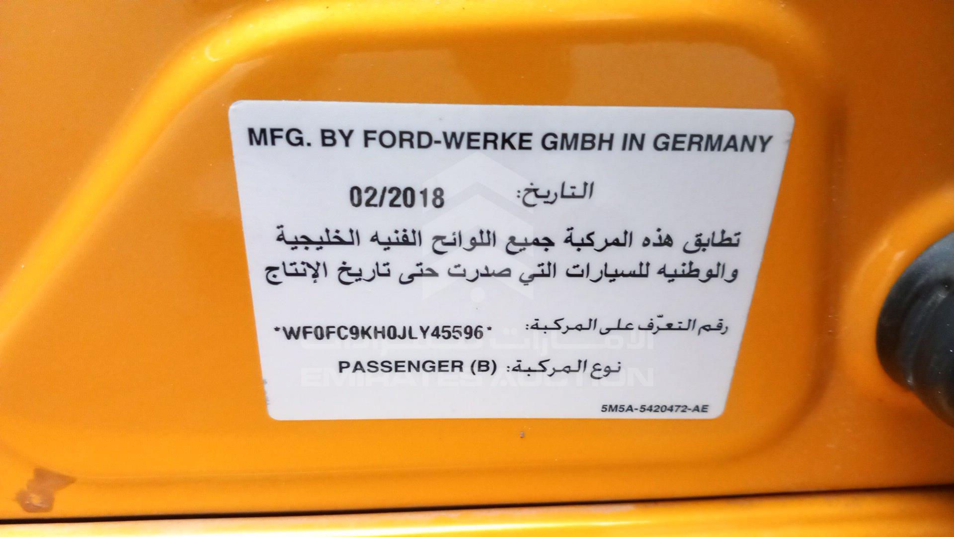 2018 FORD FOCUS VIN: WF0FC9KH0JLY45596