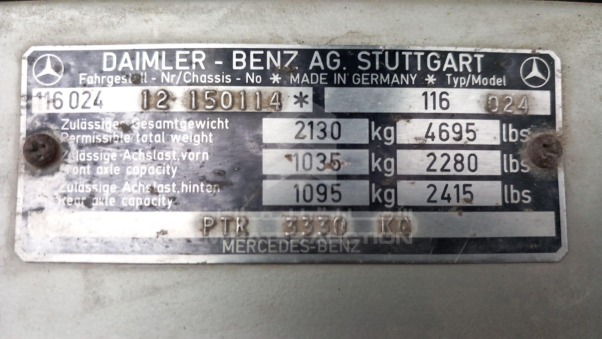 1980 MERCEDES 280 VIN: 11602412150114