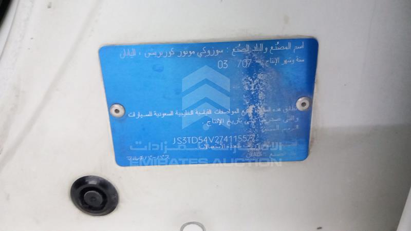 JS3TD54V274115577 Auction: EmiratesAuction Lot: 408892 JS3TD54V274115577 Suzuki Grand Vitara 2007 WHITE Photo 3