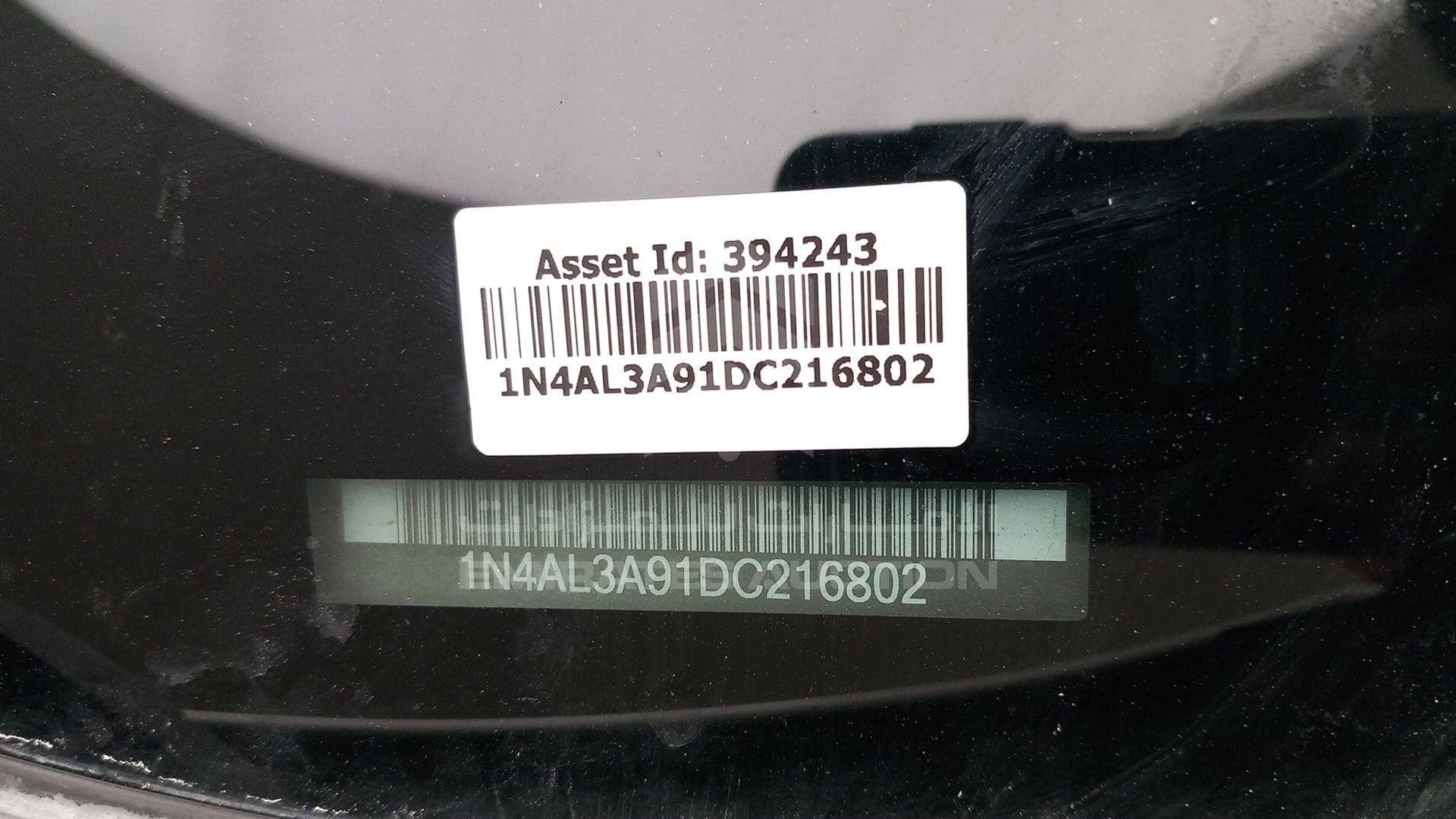 2013 NISSAN ALTIMA VIN: 1N4AL3A91DC216802