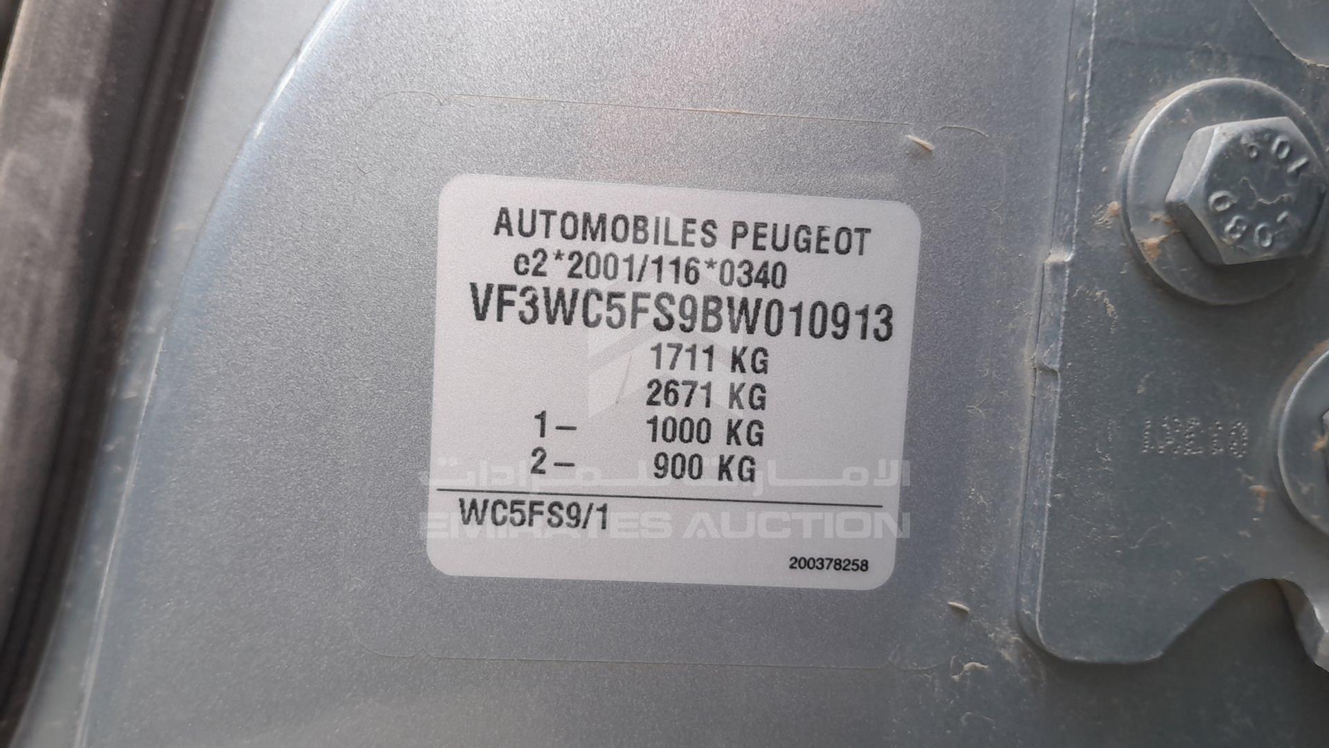 2011 PEUGEOT 207 VIN: VF3WC5FS9BW010913