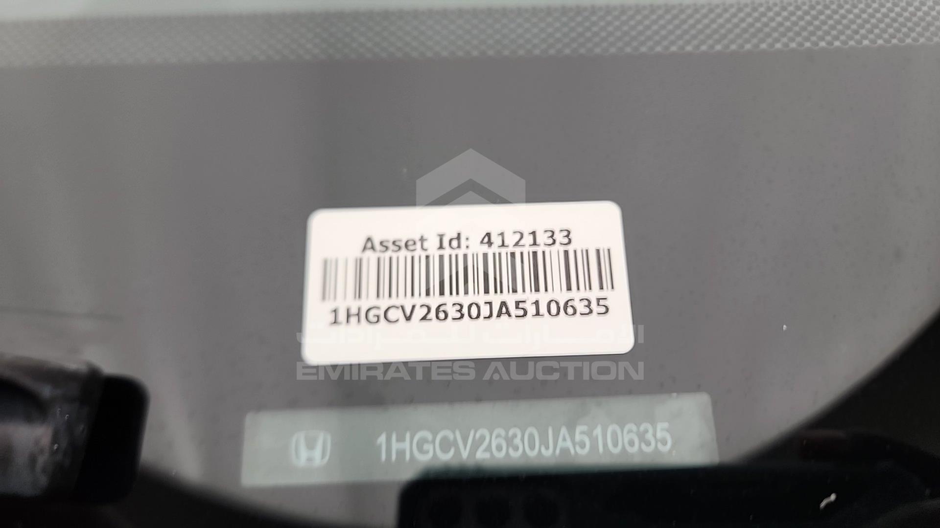 2018 HONDA ACCORD VIN: 1HGCV2630JA510635
