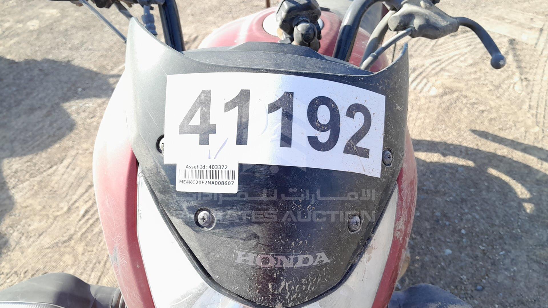 2022 HONDA UNICORN 160 VIN: ME4KC20F2NA008607