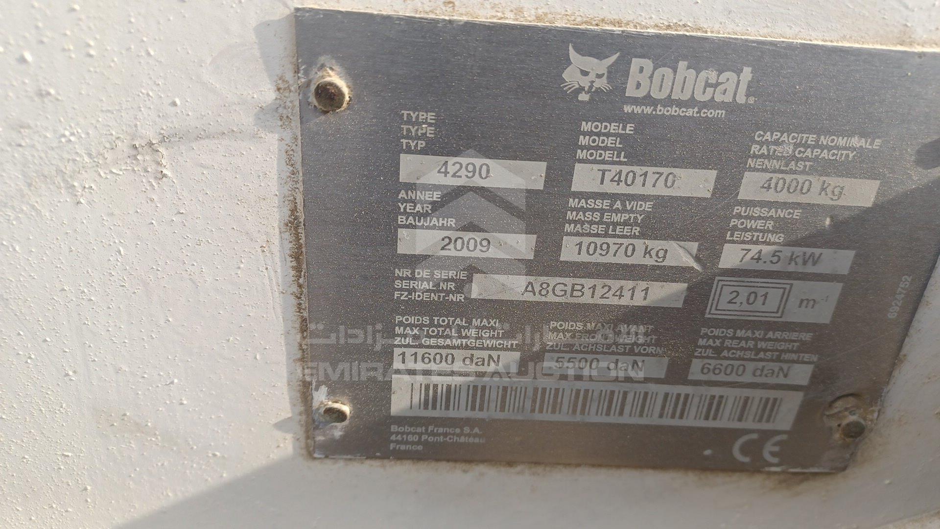 2009 BOBCAT T40170 VIN: A8GB12411