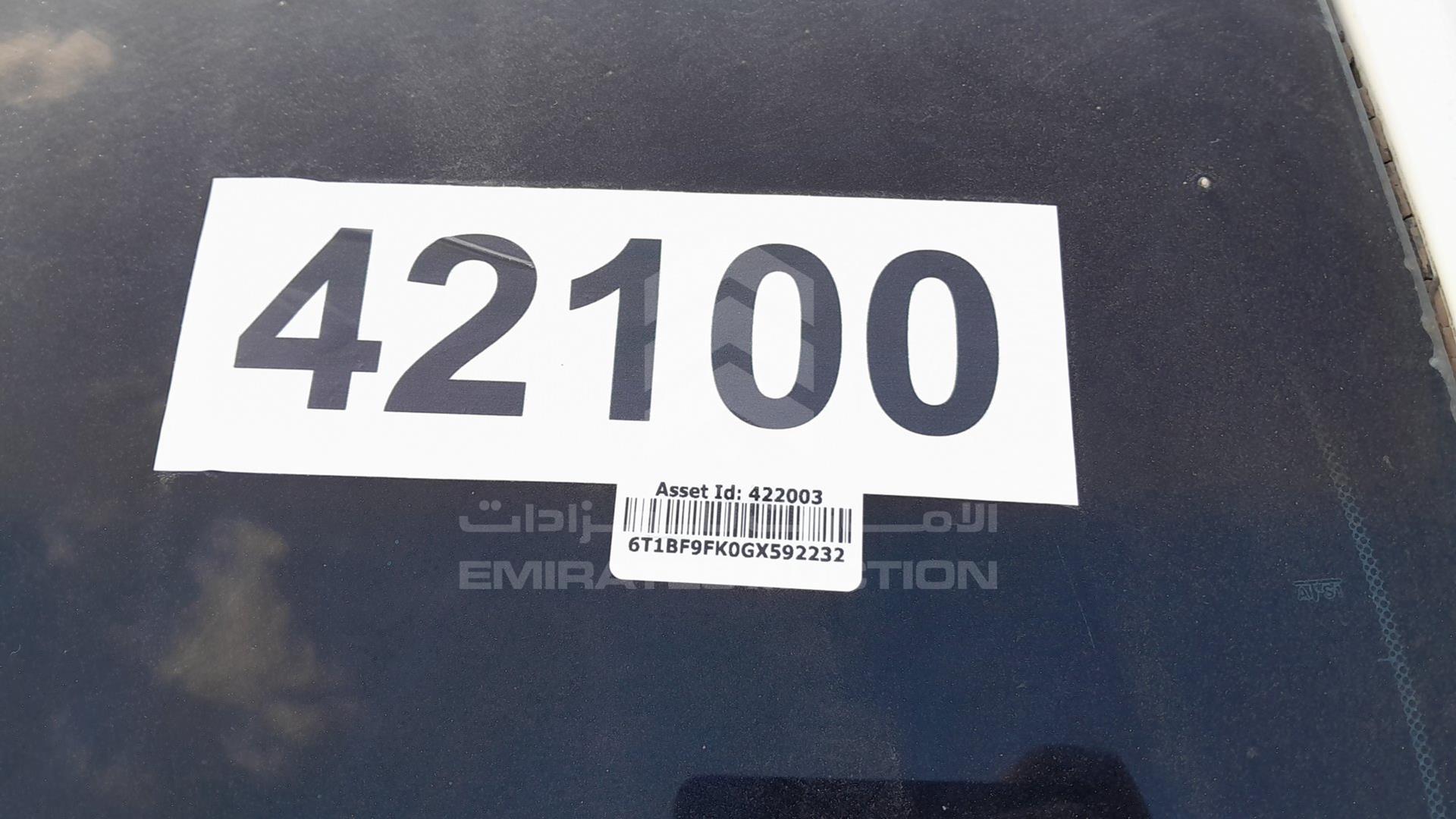 2016 TOYOTA CAMRY VIN: 6T1BF9FK0GX592232