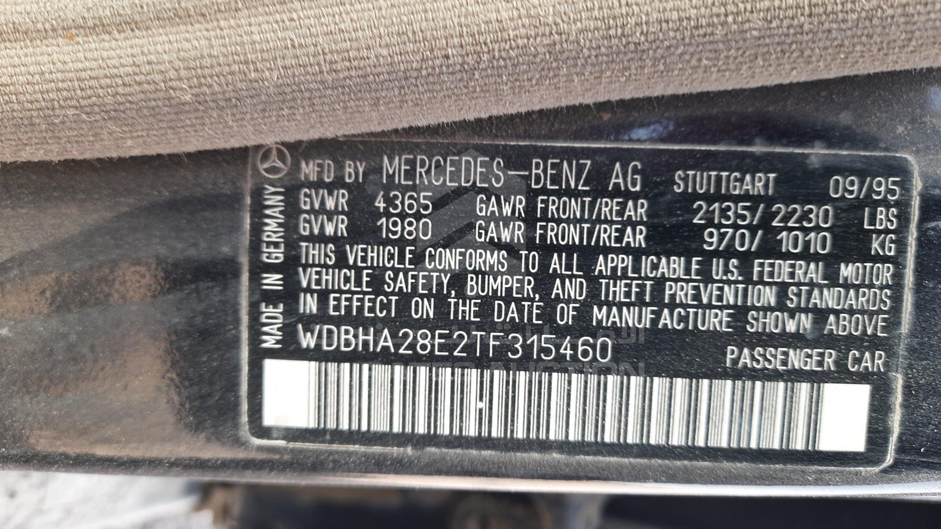 1996 MERCEDES C 280 VIN: WDBHA28E2TF315460