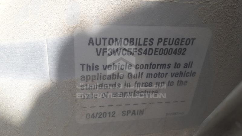VIN: VF3WC5FS4DE000492 Auction: EmiratesAuction Lot: 343645 VF3WC5FS4DE000492 Peugeot 207 2013 SILVER Photo 9