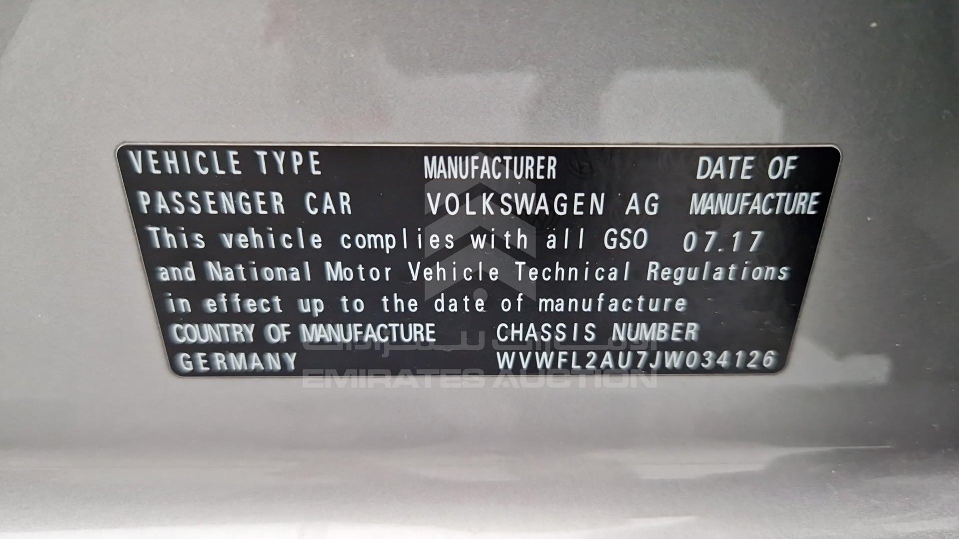 2018 VOLKSWAGEN GOLF VIN: WVWFL2AU7JW034126