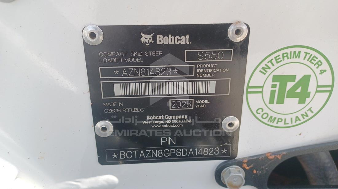 2026 Bobcat S550 — VIN on Frame — Photo 3