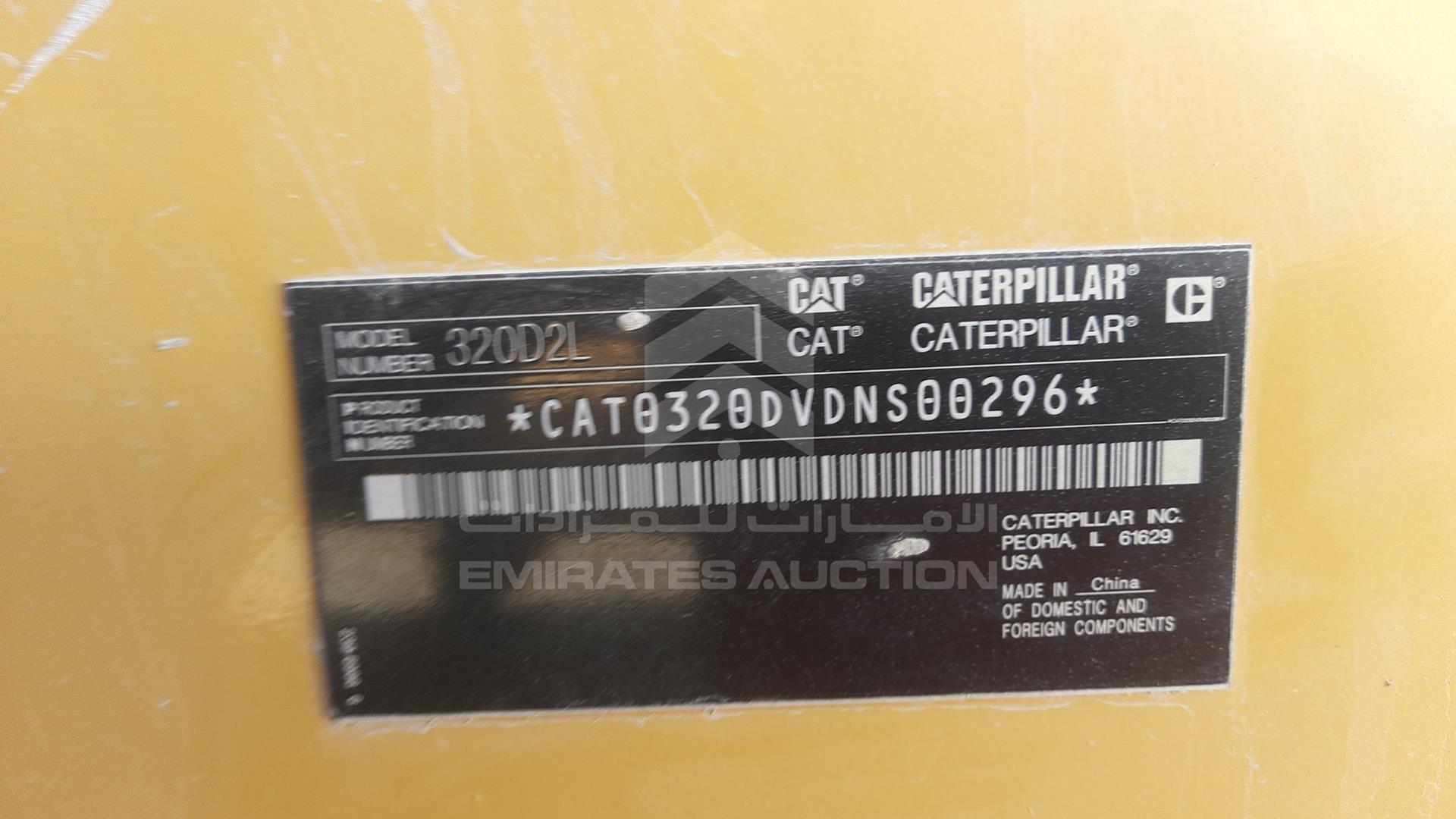 2013 CATERPILLAR 320D2L VIN: CAT0320DVDNS00296