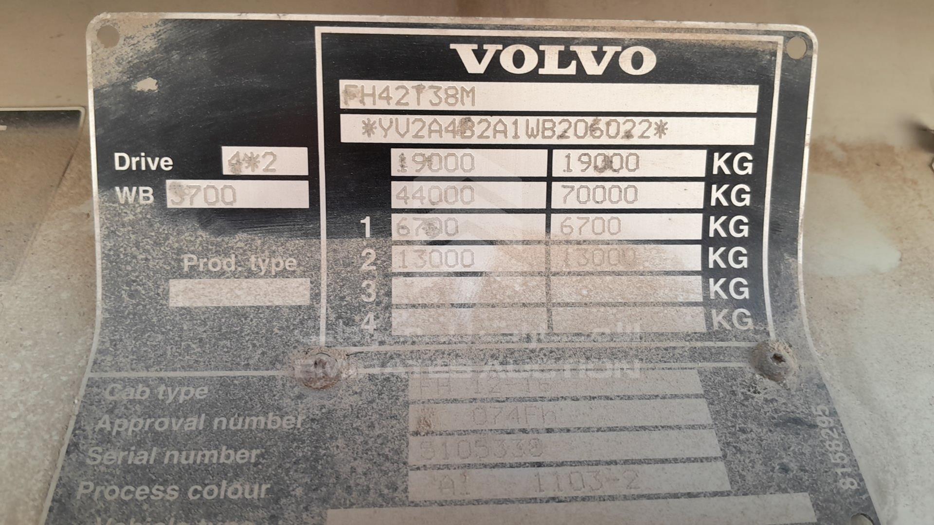 1998 VOLVO FH 12 VIN: YV2A4B2A1WB206022