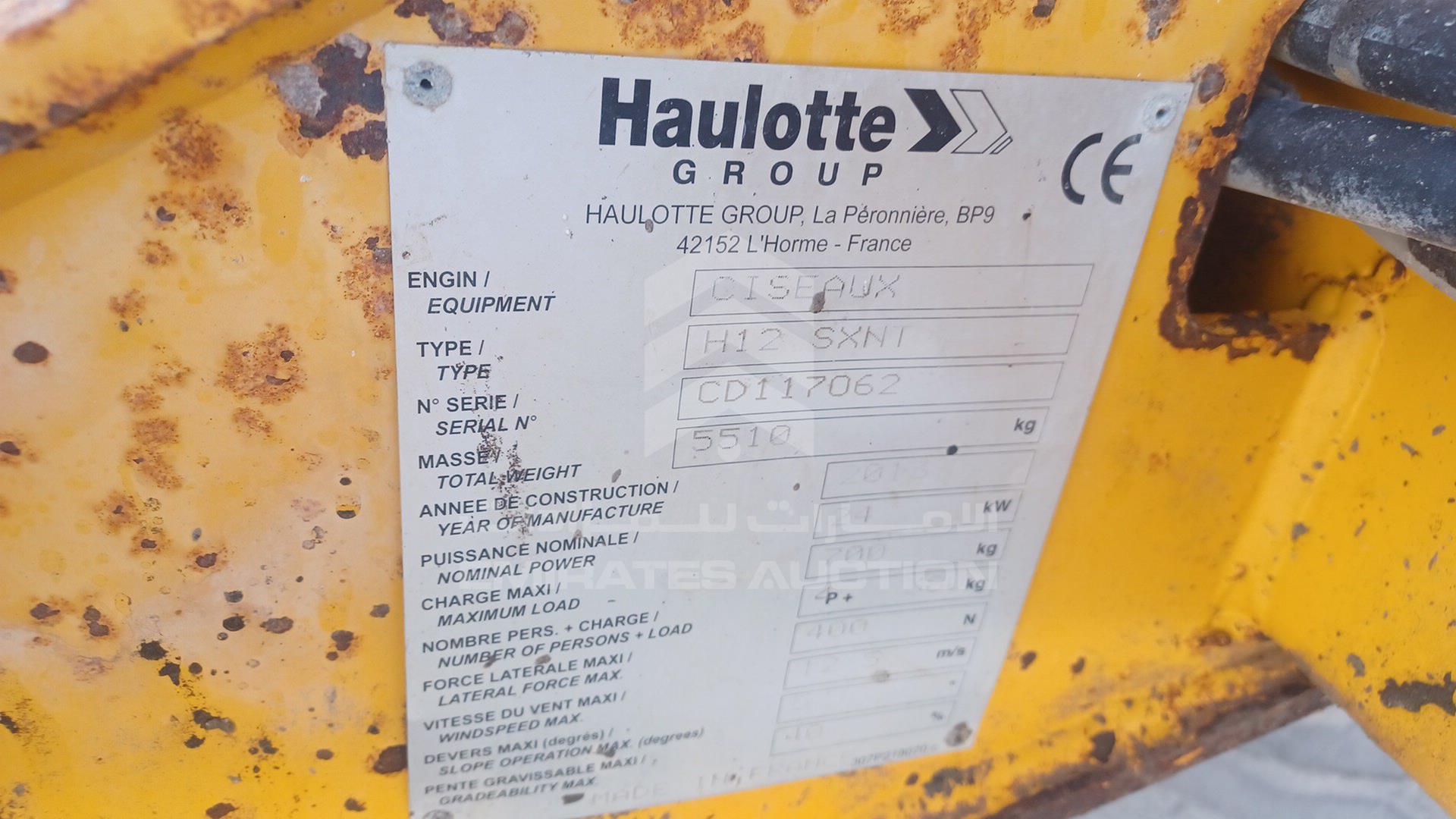 2013 HAULOTTE --- VIN: CD117062