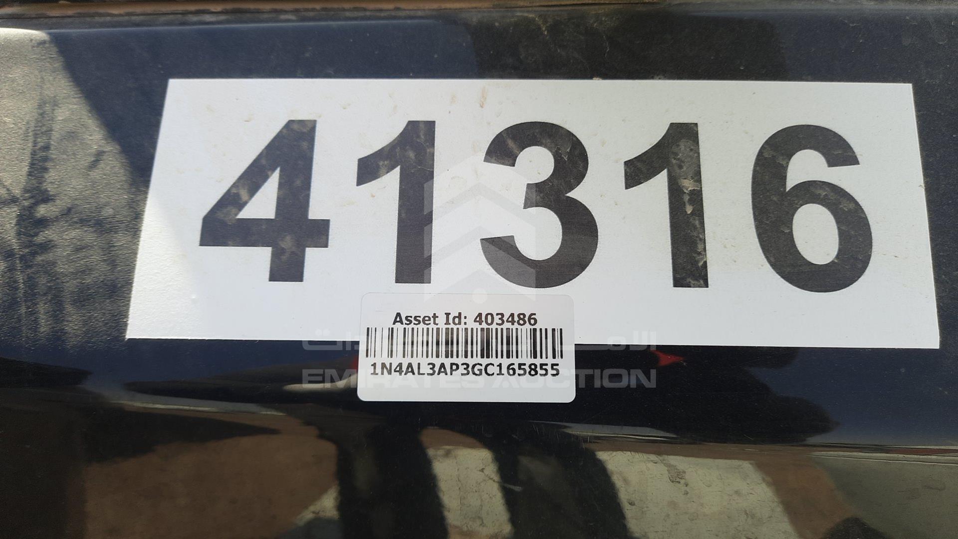 2016 NISSAN ALTIMA VIN: 1N4AL3AP3GC165855