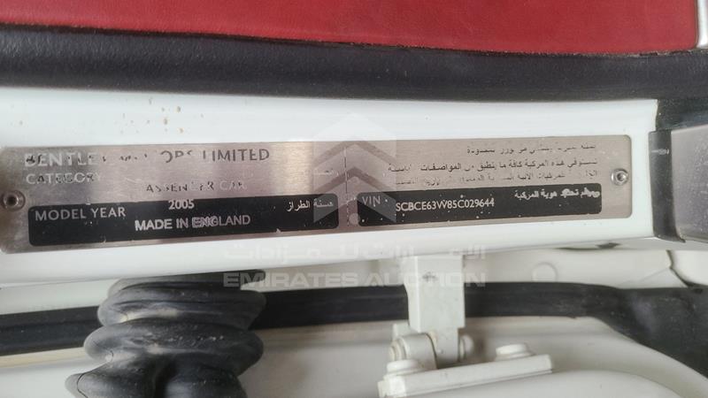SCBCE63W85C029644 Auction: EmiratesAuction Lot: 414575 SCBCE63W85C029644 Bentley Continental 2005 WHITE Photo 5